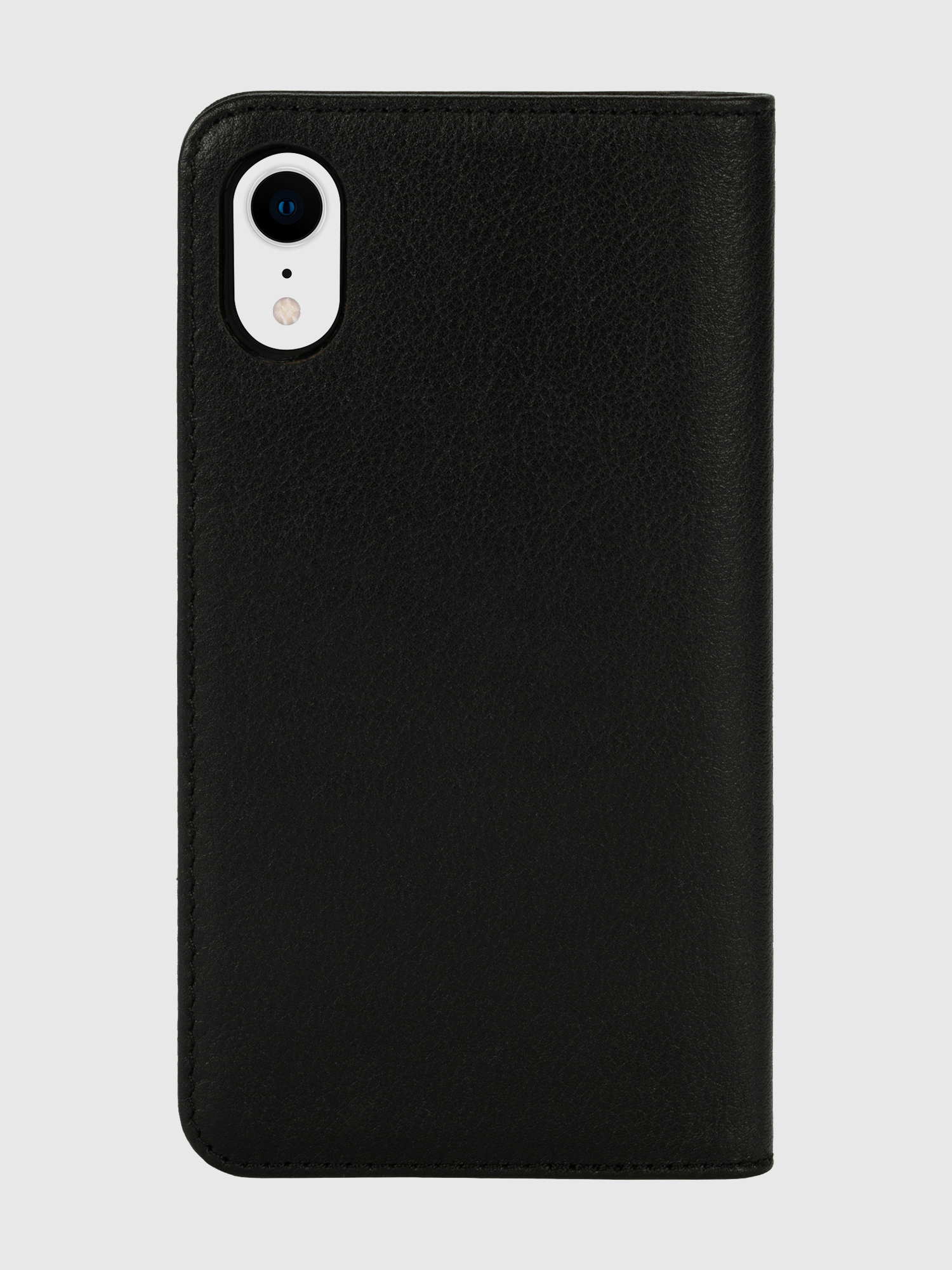 Diesel - DIESEL 2-IN-1 FOLIO CASE FOR IPHONE XR, Unisex's Black leather white vertical logo case, iPhone XR in Black/White - 2