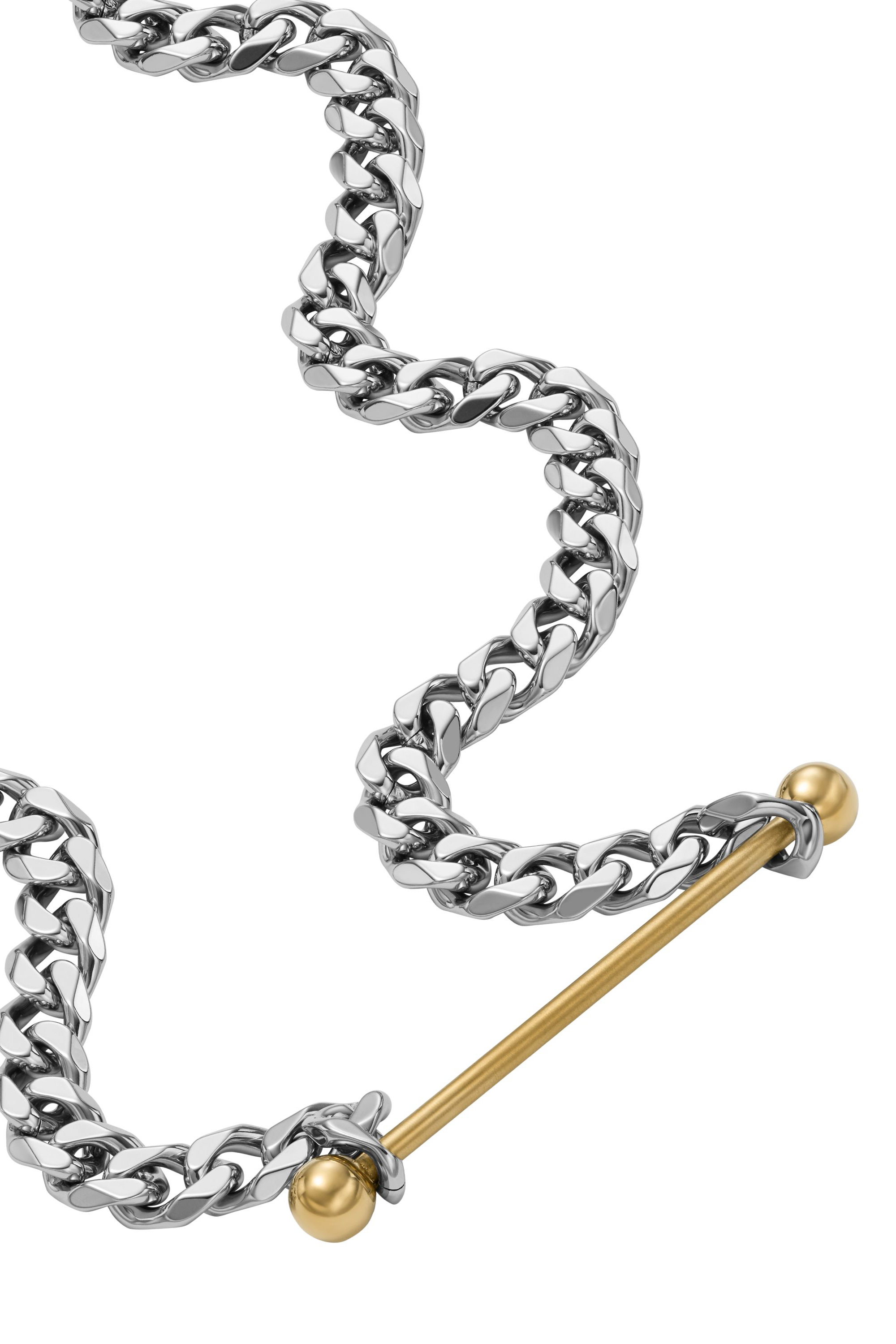 Diesel - DX1408, Unisex's Two-Tone Stainless Steel Chain Necklace in Silver - 1