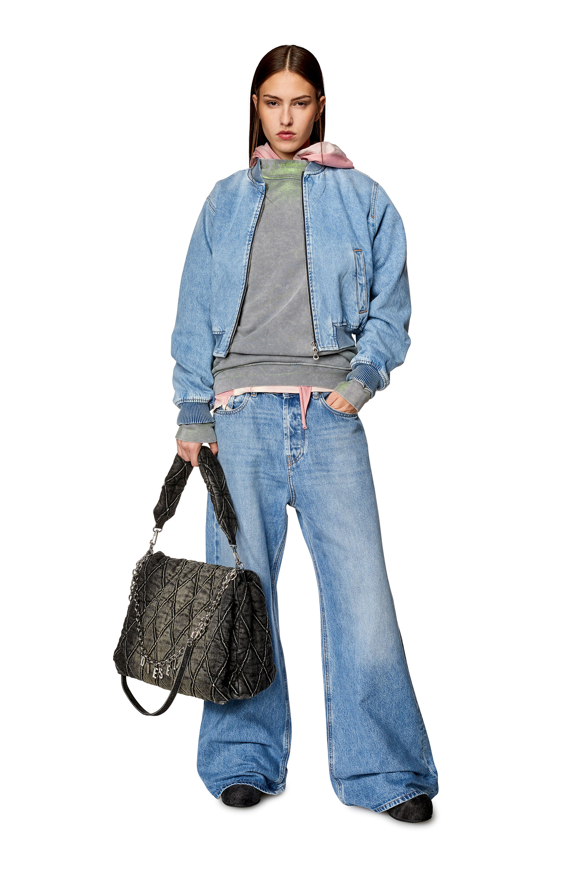 Diesel - DE-KIDDO, Woman's Bomber jacket in denim in Light Blue - 2