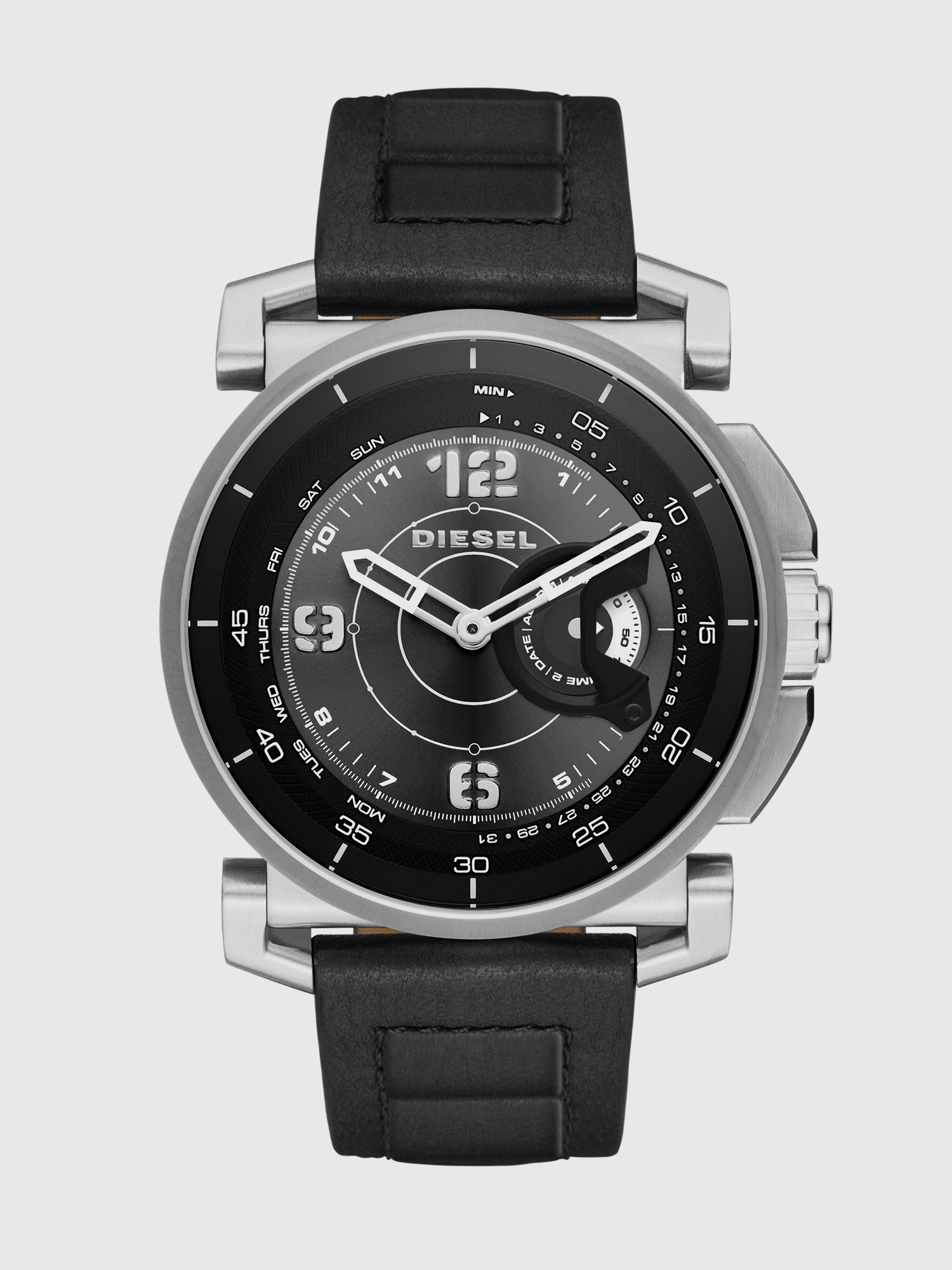 Diesel - DT1000, Unisex's Padded strap hybrid smartwatch, 47 mm in Black - 2