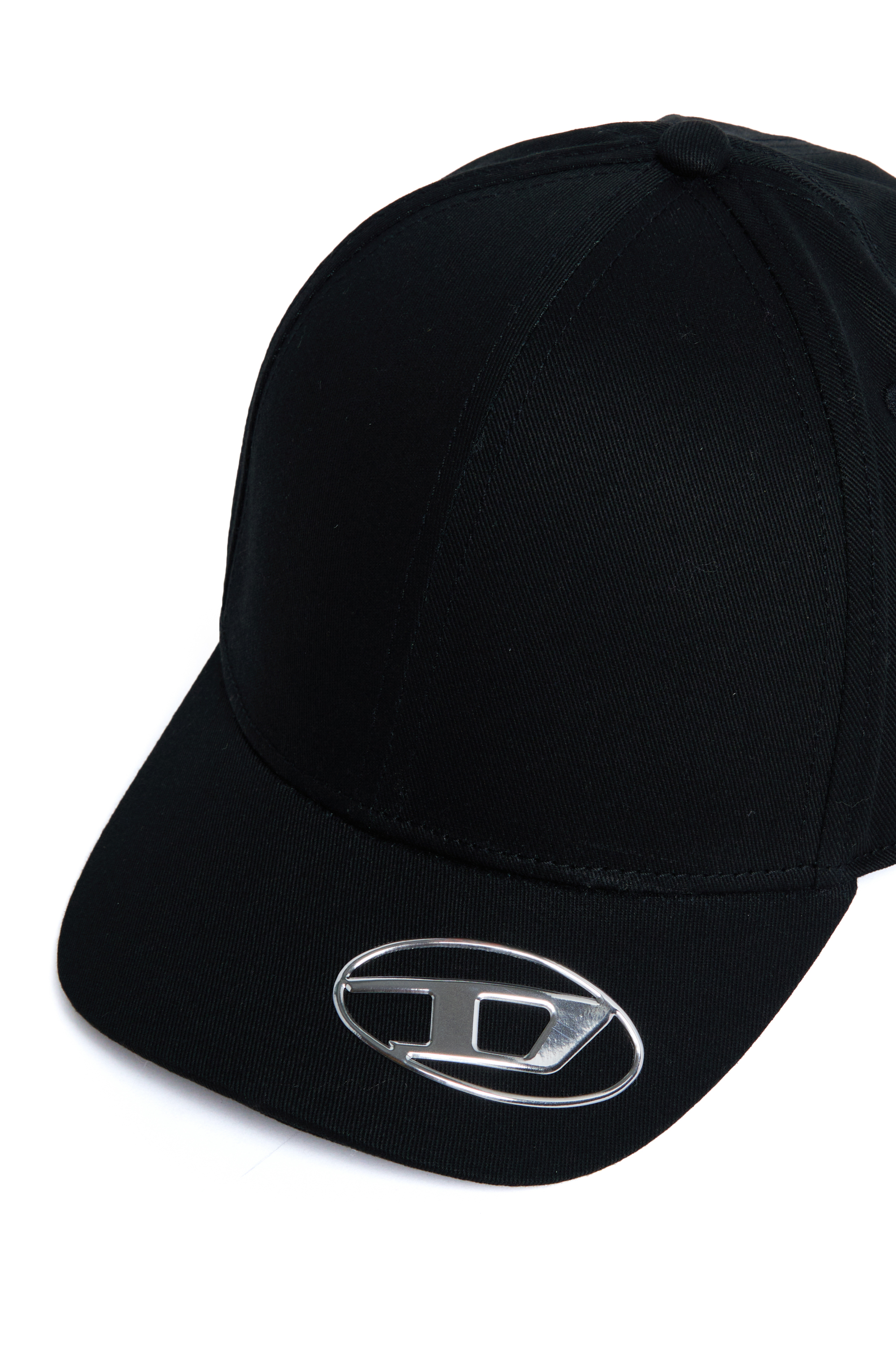 Diesel - FCEFFIL, Unisex's Baseball cap with metallic Oval D logo in Black - 3