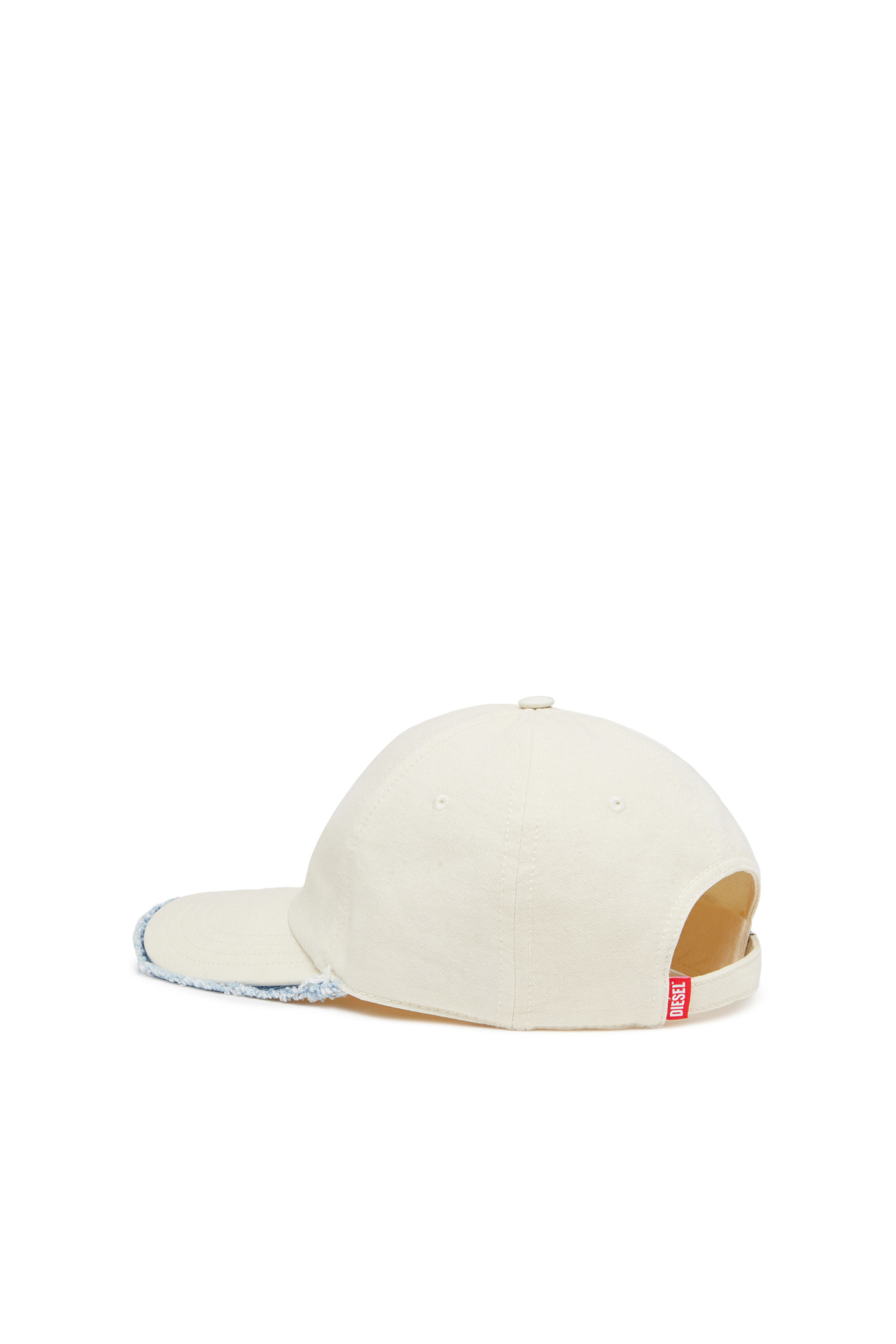 Diesel - C-OBIK, Man's Baseball cap with denim-trimmed peak in White - 2