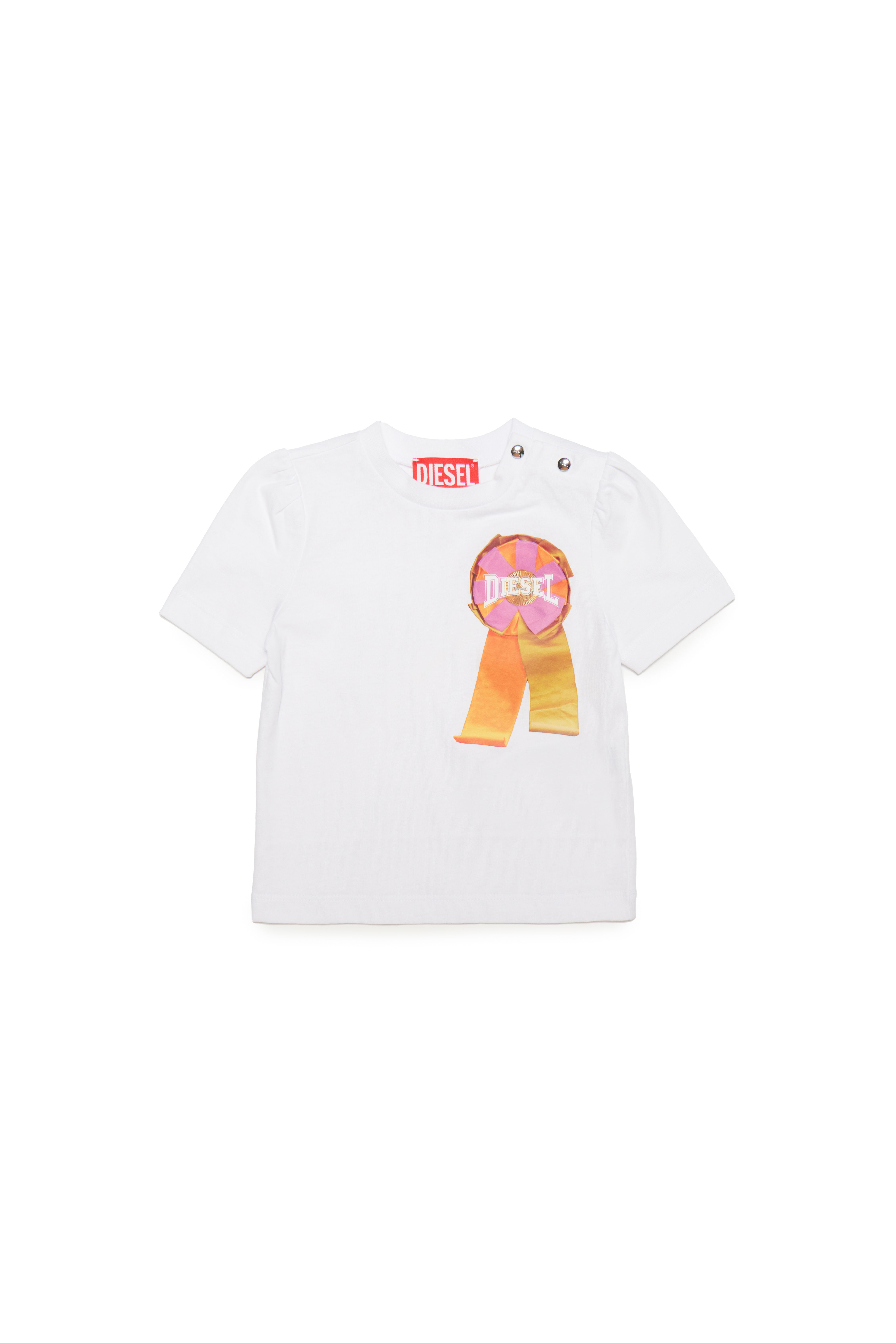 Diesel - TLALAB, Woman's T-shirt with ribbon print in White - 1