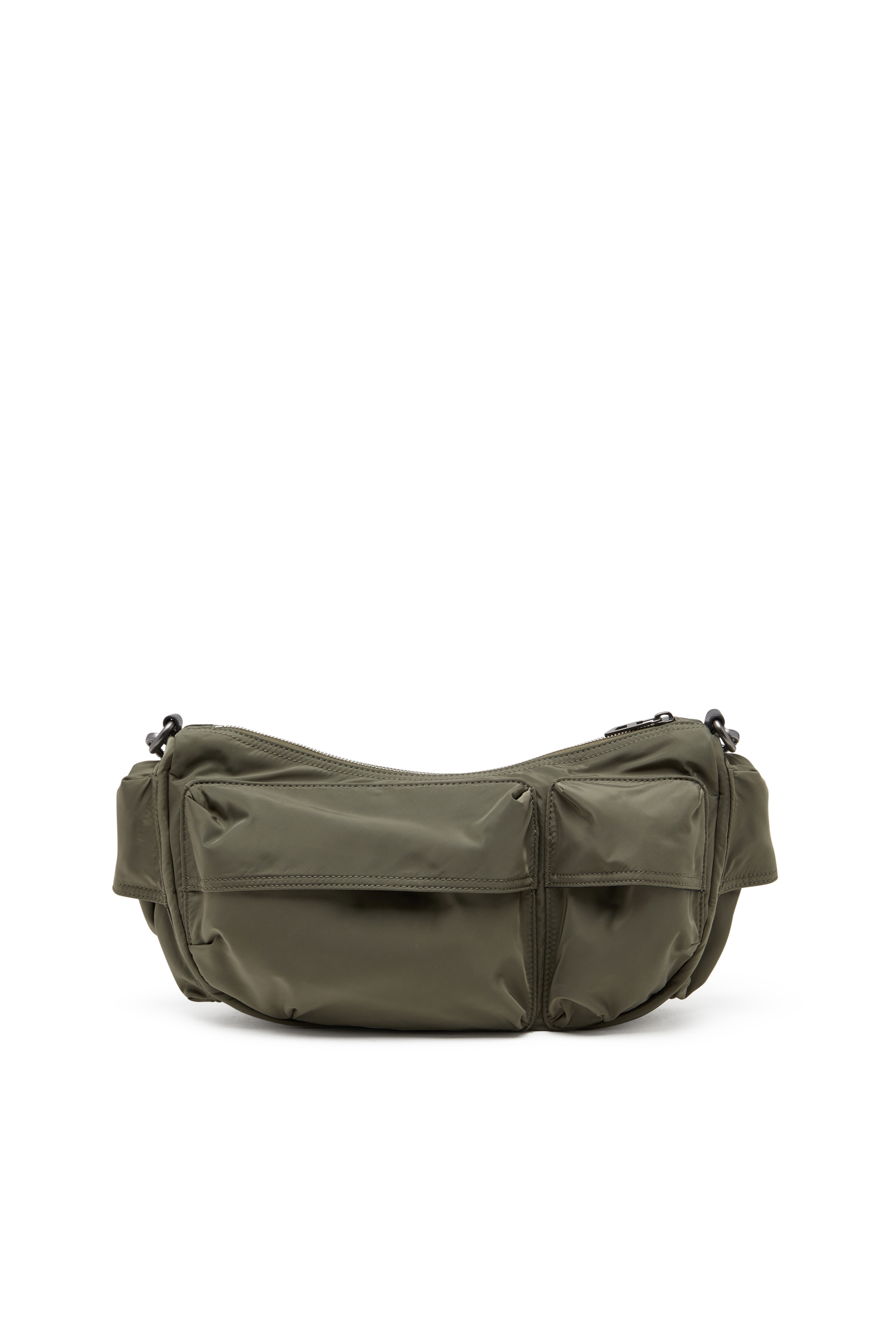 Diesel - MULTI-PKTS SHOULDER BAG X, Unisex's Multipocket bag in utilitarian shell in Green - 2