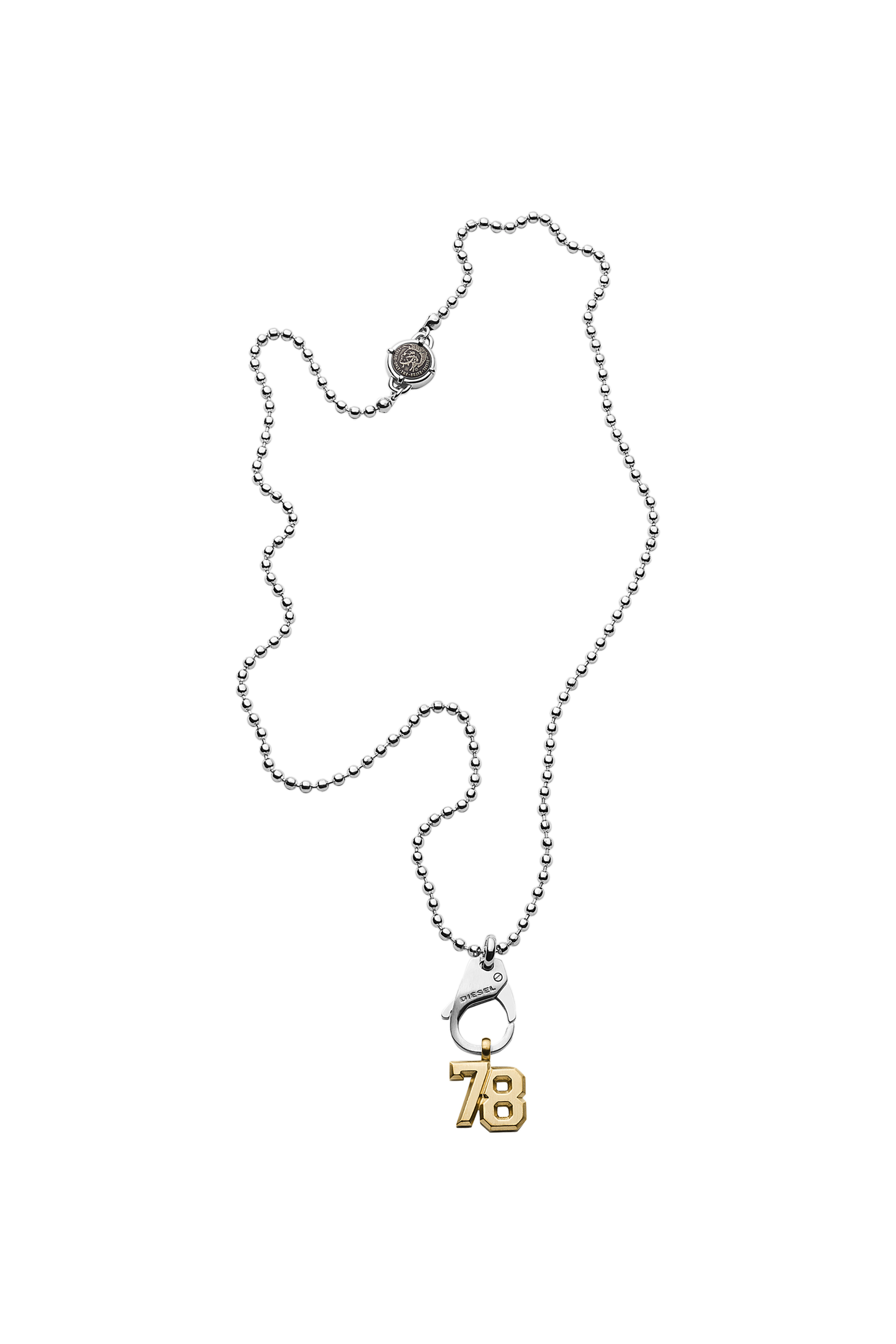 Diesel - DX1229, Man's Two-Tone Stainless Steel Pendant Necklace in Silver - 2