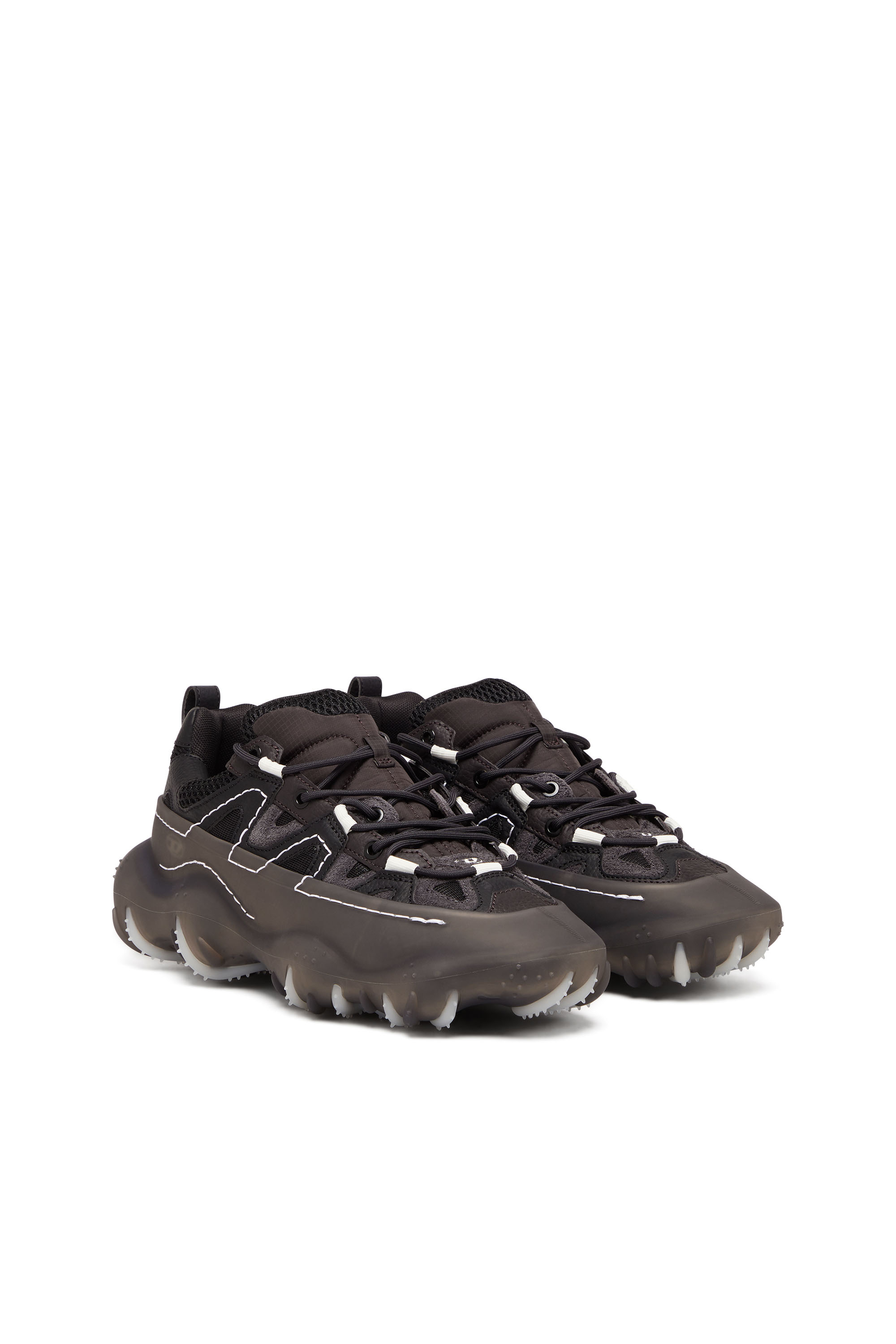 Diesel - S-PROTOTYPE P1, Man's S-Prototype P1-Low-top sneakers with rubber overlay in Black - 2
