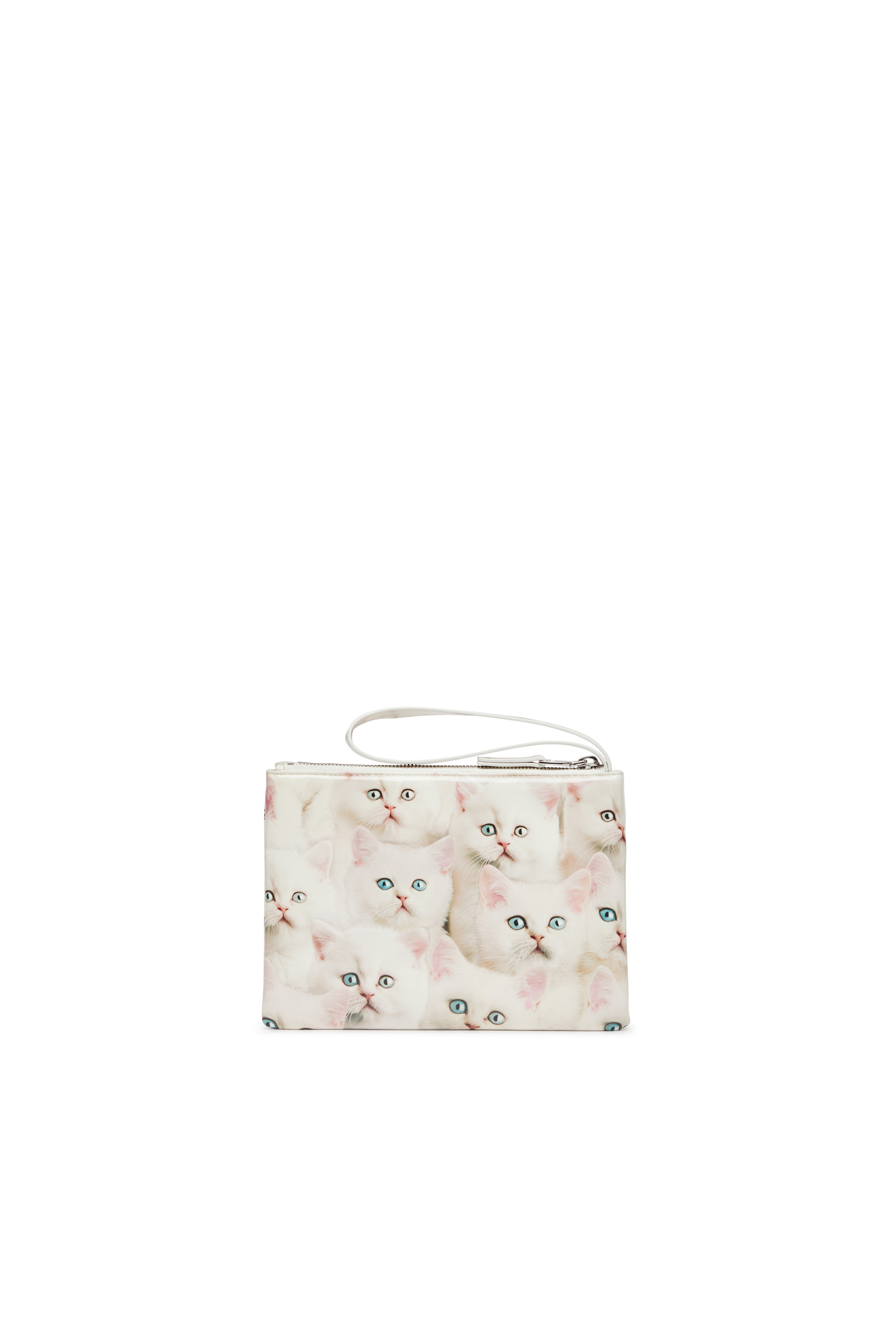 Diesel - PLAY POUCH II, Woman's Pouch in printed glossy PU in White - 2