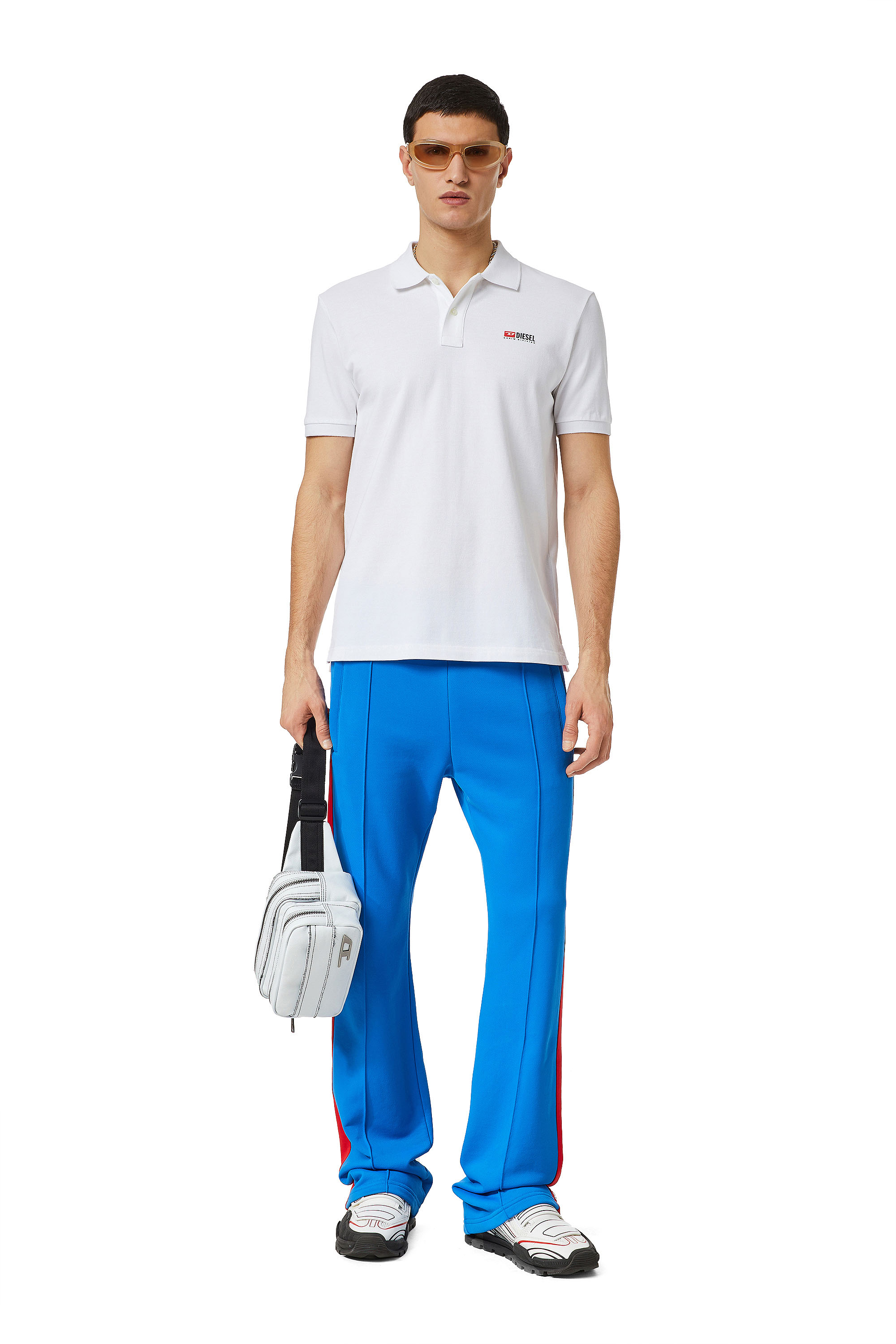 Diesel - T-SMITH-DIV, Man's Polo shirt with 3D logo in White - 2