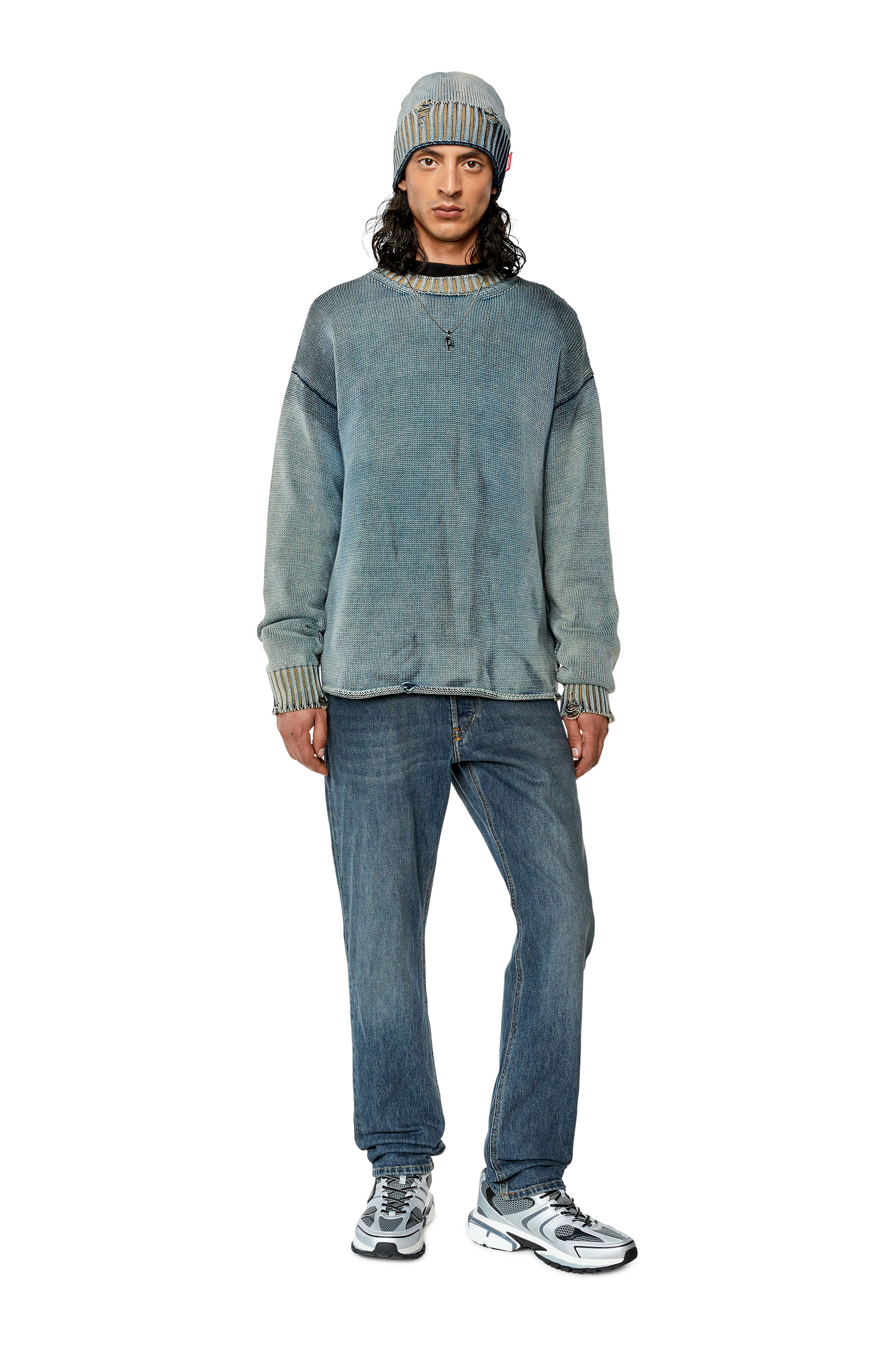 Diesel - Straight Jeans 1995 D-Sark 09F74, Man's Straight Jeans - 1995 D-Sark in Medium blue - 2