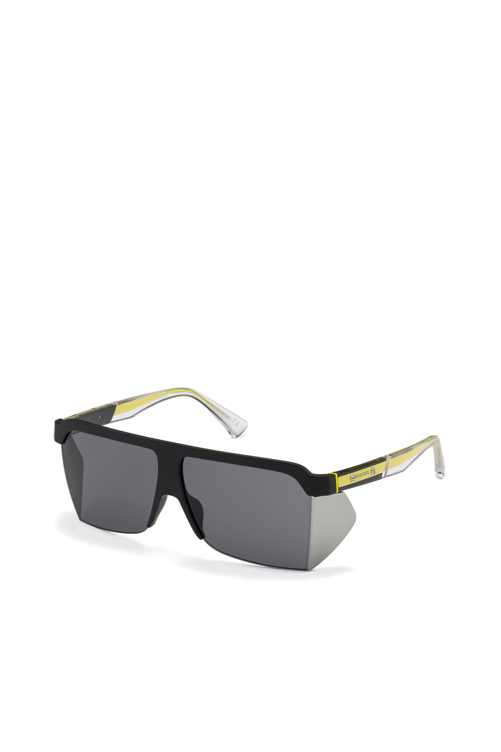 Diesel - DL0319, Man's Wraparound glasess in acetate and metal in Black - 3