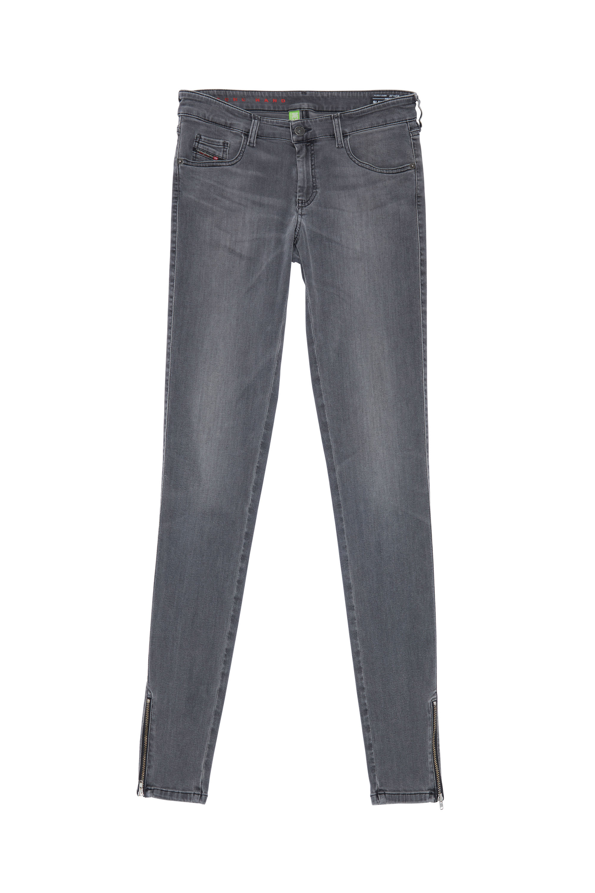 Diesel - SLANDY-LOW-ZIP, Woman's Woman - Jeans Black/Dark grey in Dark grey - 1