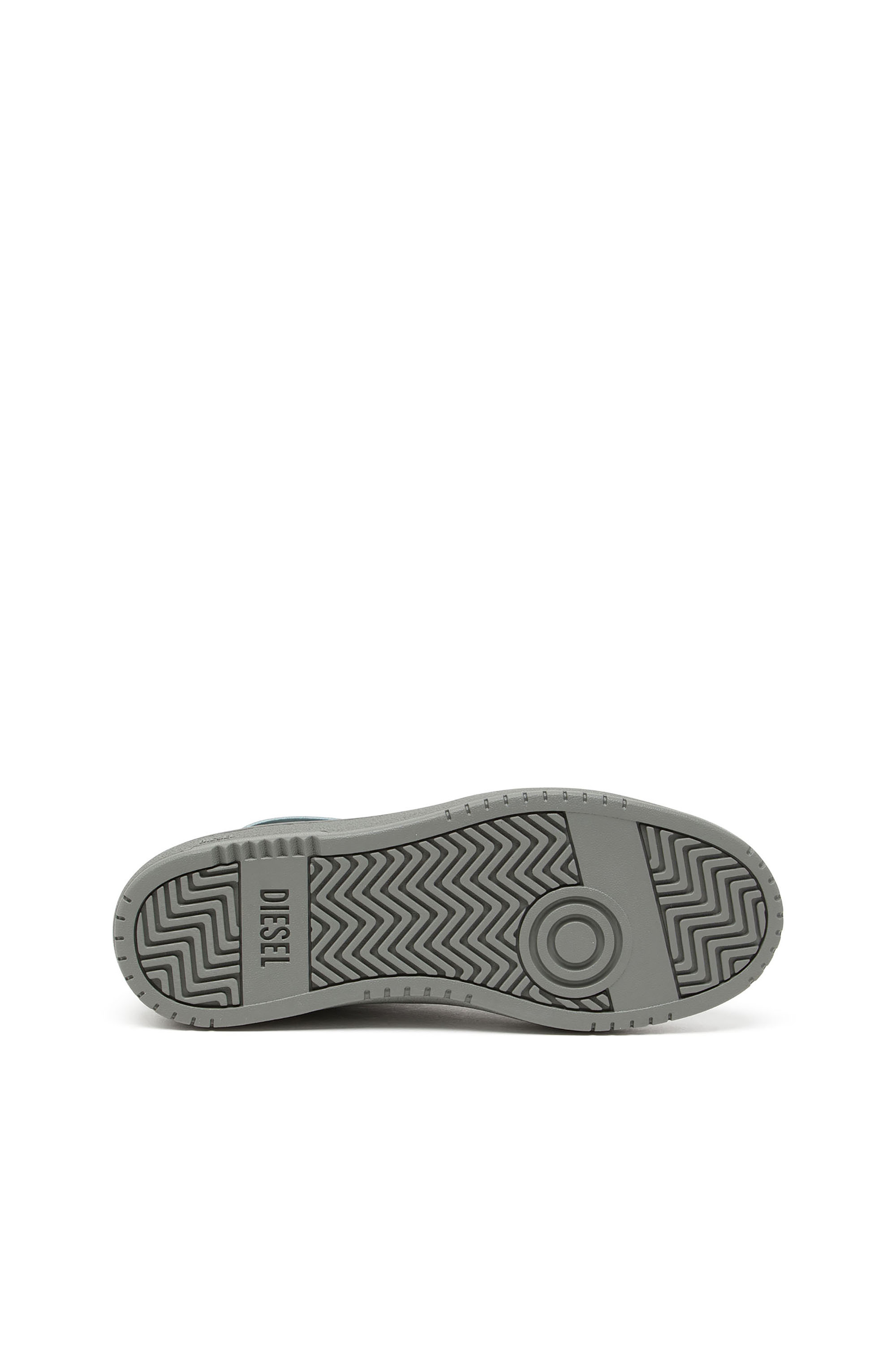 Diesel - S-OVAL SKATE LOW, Man's S-Oval Skate-Fabric-panelled leather sneakers in Grey - 4
