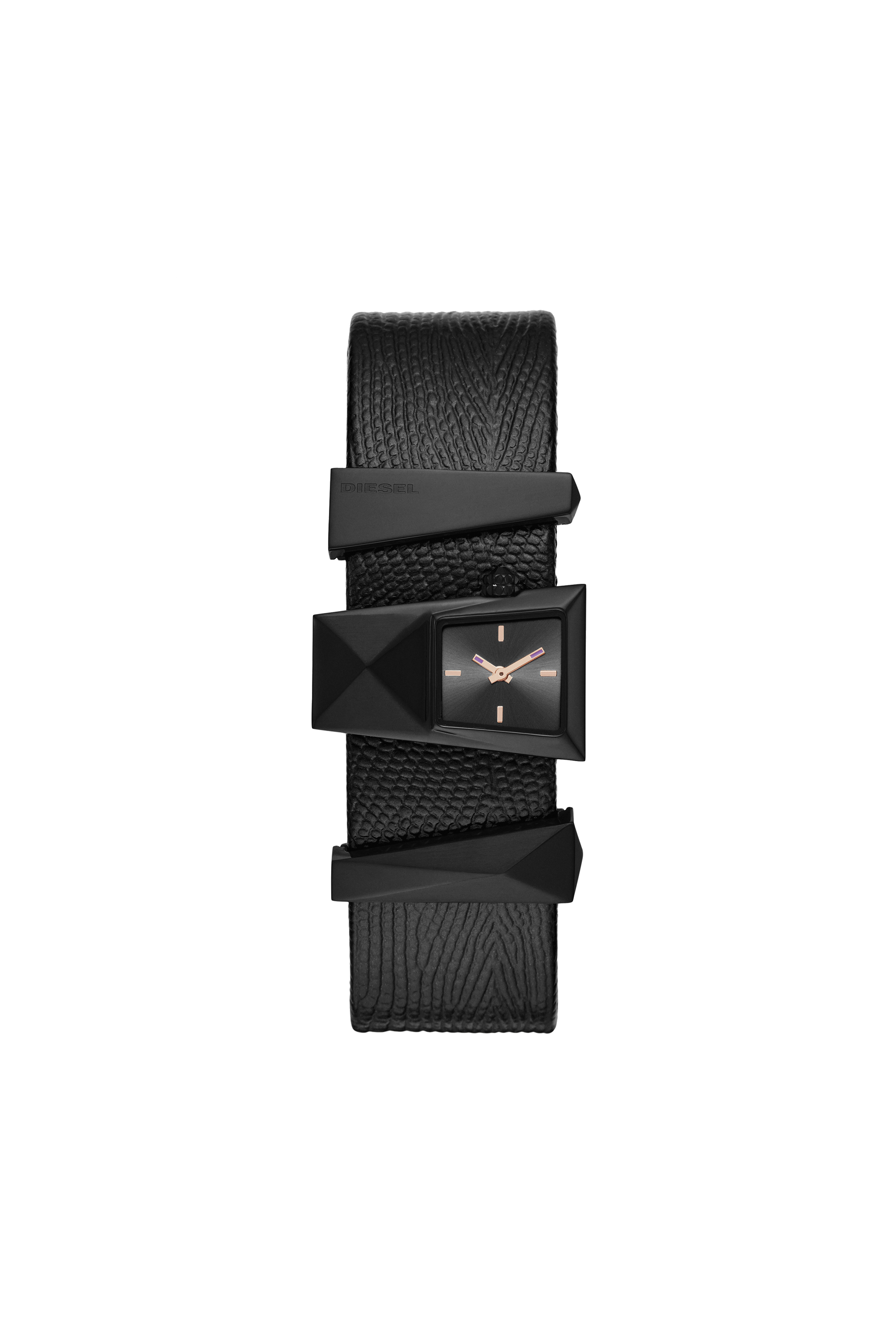 Diesel - DZ5586, Woman's Caterina three-hand black leather watch in Black - 1