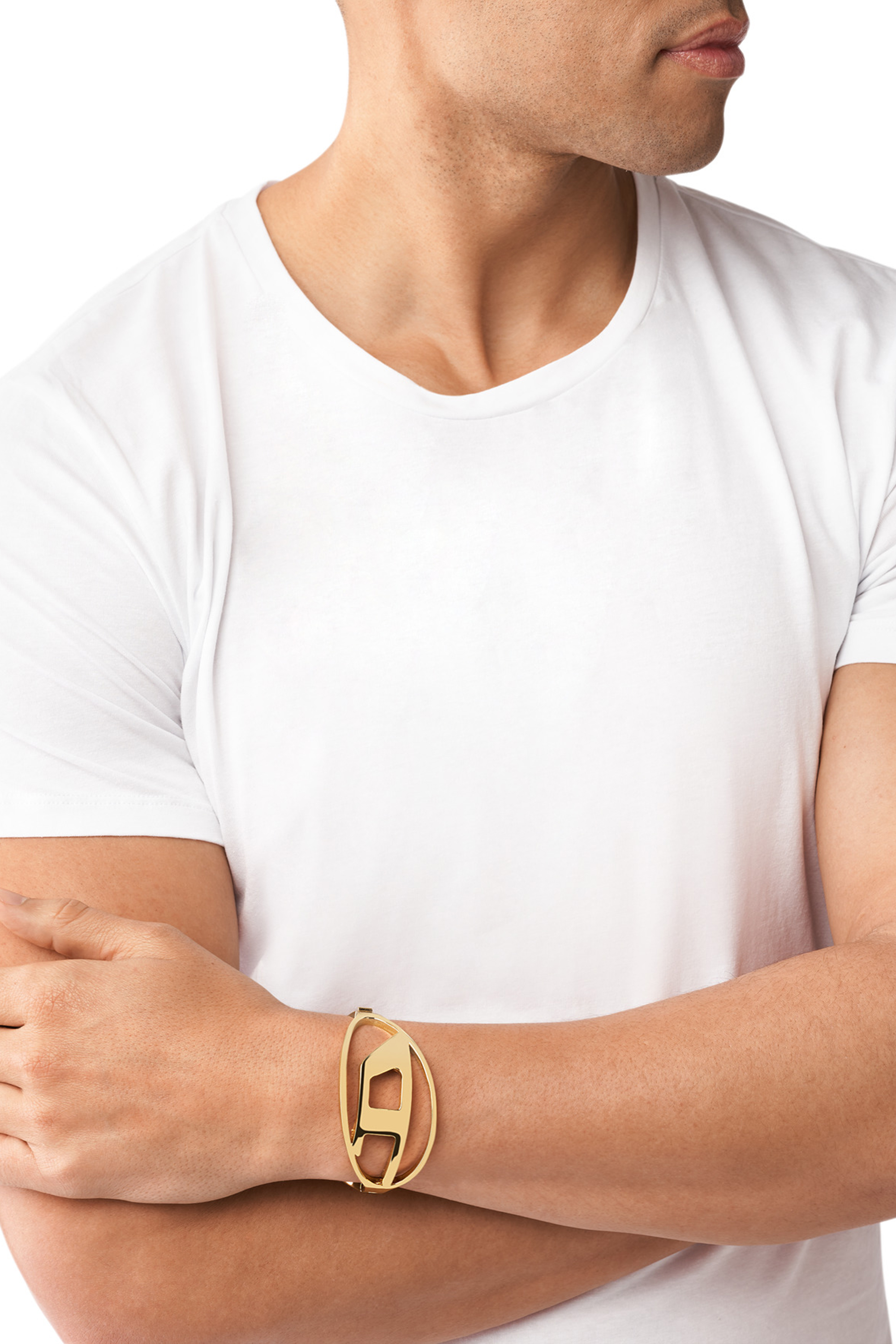 Diesel - DX1365, Unisex's Gold brass bangle bracelet in Gold - 3