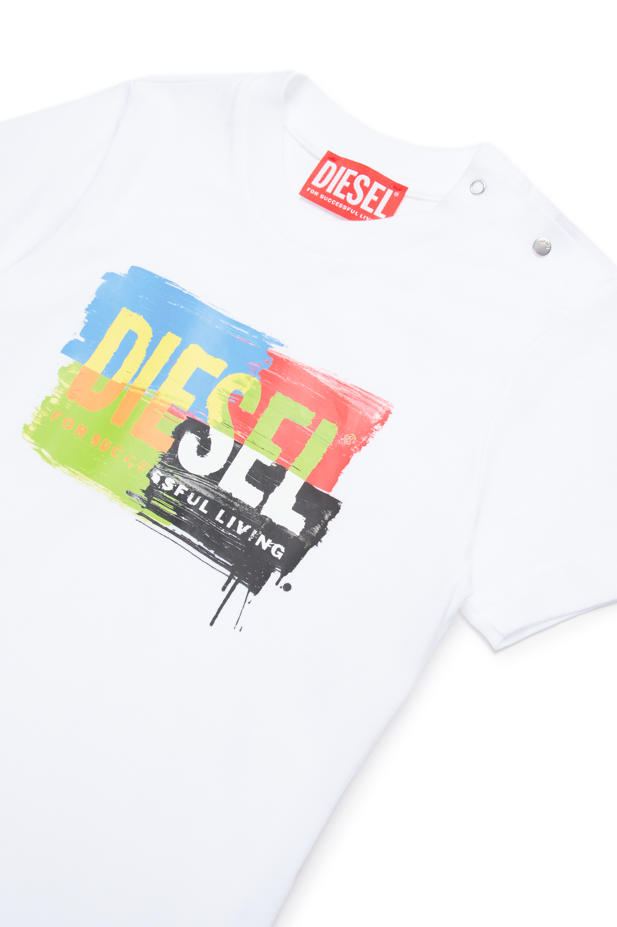 Diesel - TKANDB, Unisex's T-shirt with painted-effect logo in White - 3