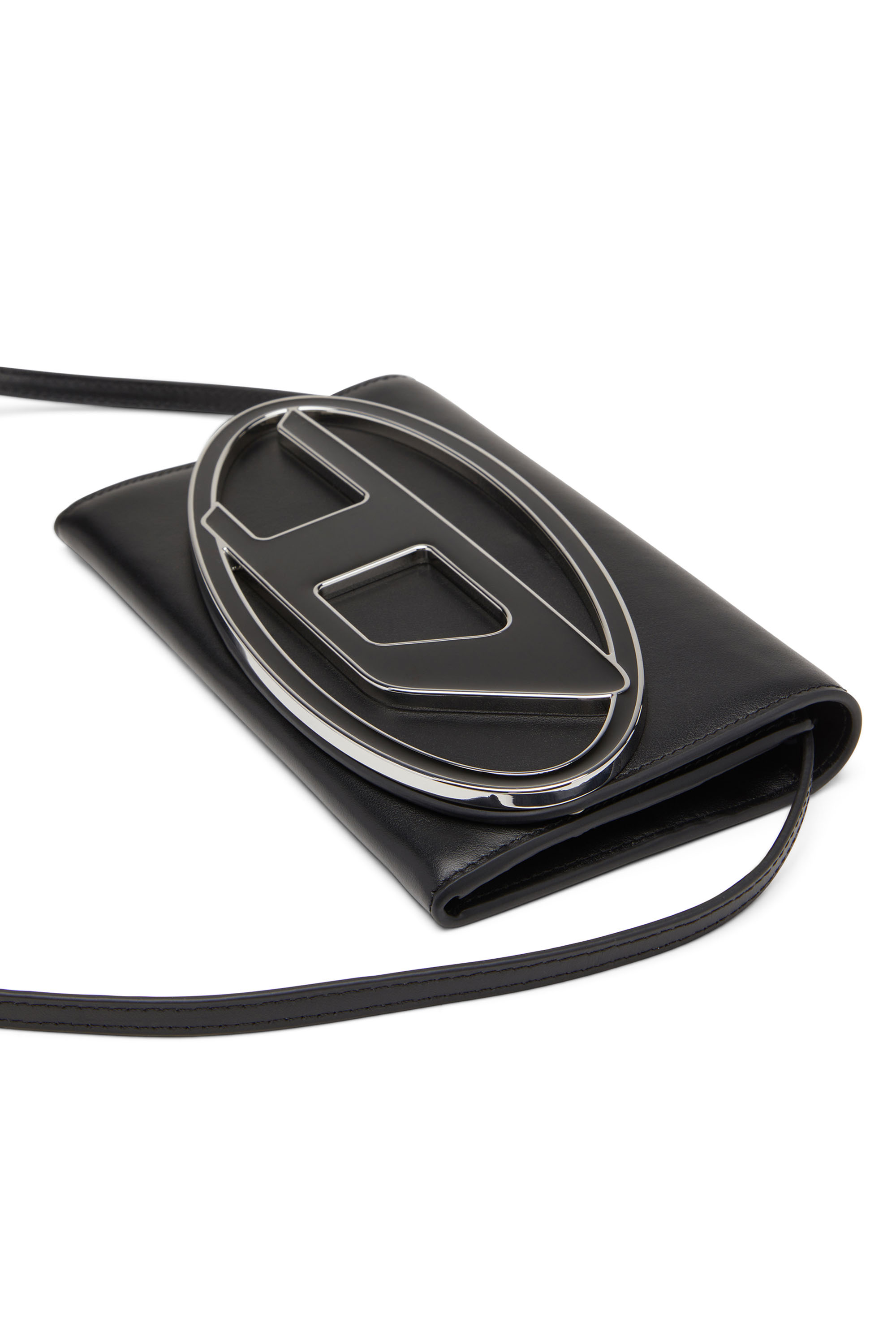 Diesel - CYGNUS, Woman's Leather wallet purse with logo plaque in Black - 4