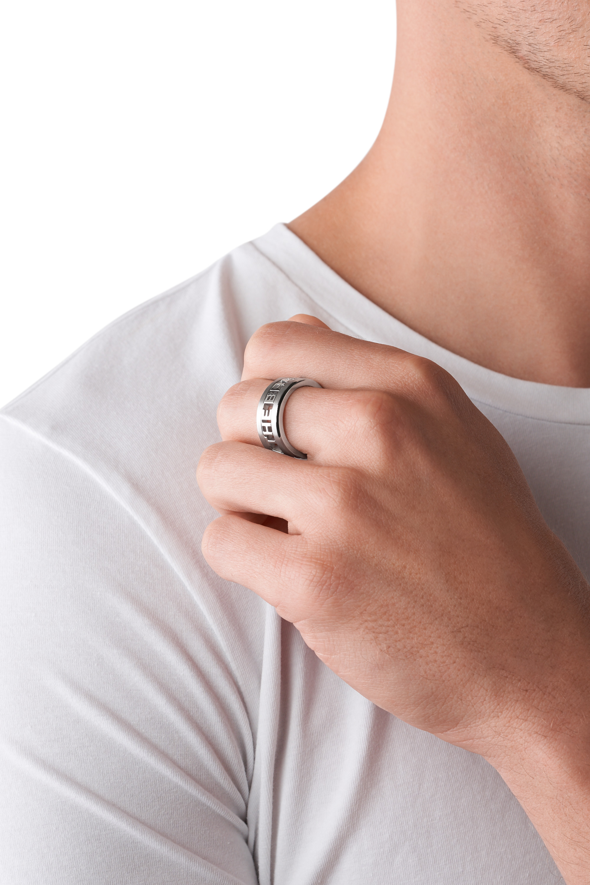 Diesel - DX1332, Man's Stainless Steel Band Ring in Silver - 3