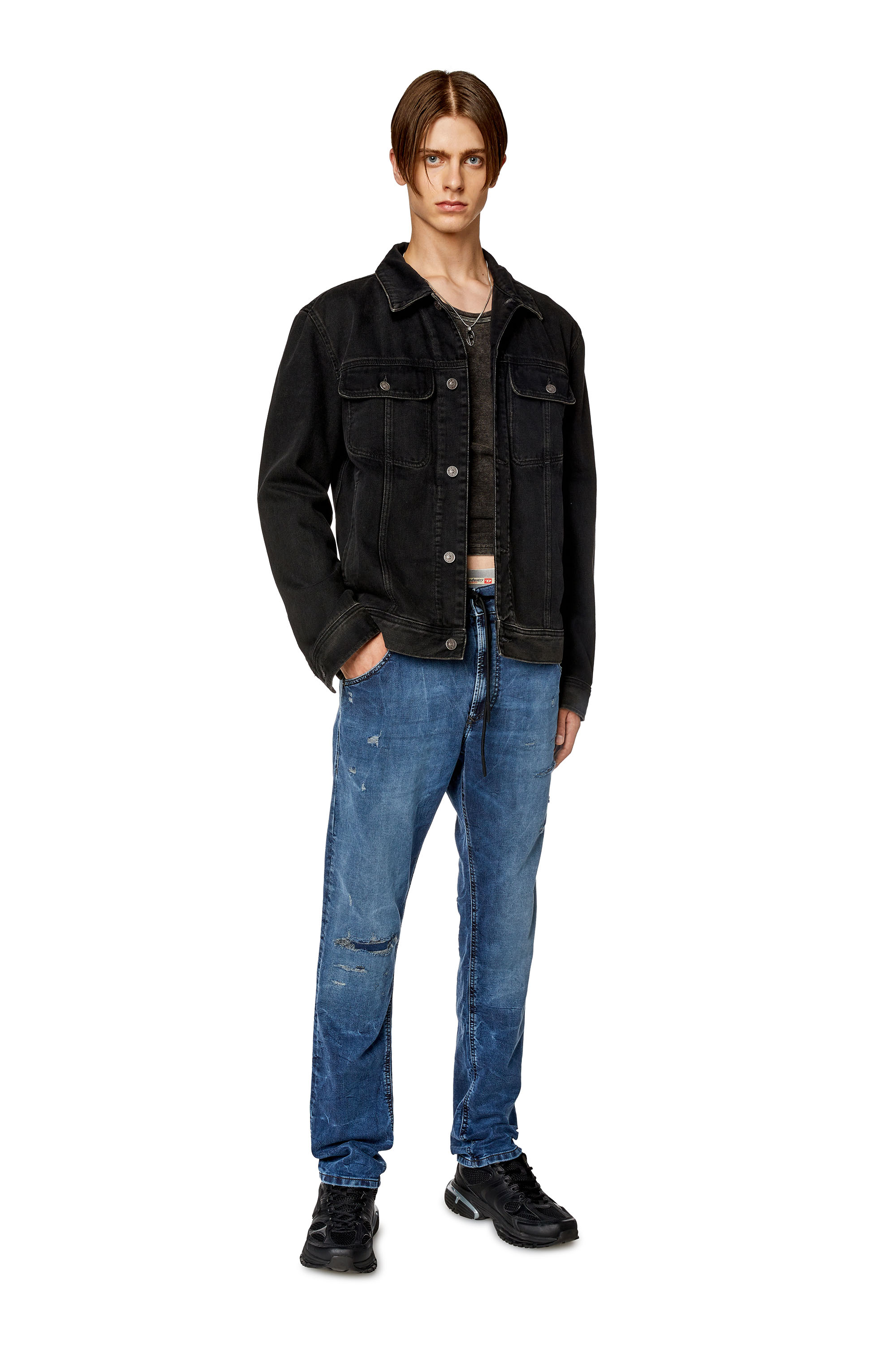 Diesel - Tapered 2030 D-Krooley Joggjeans® E9H11, Man's Tapered 2030 D-Krooley Joggjeans® in Dark Blue - 2