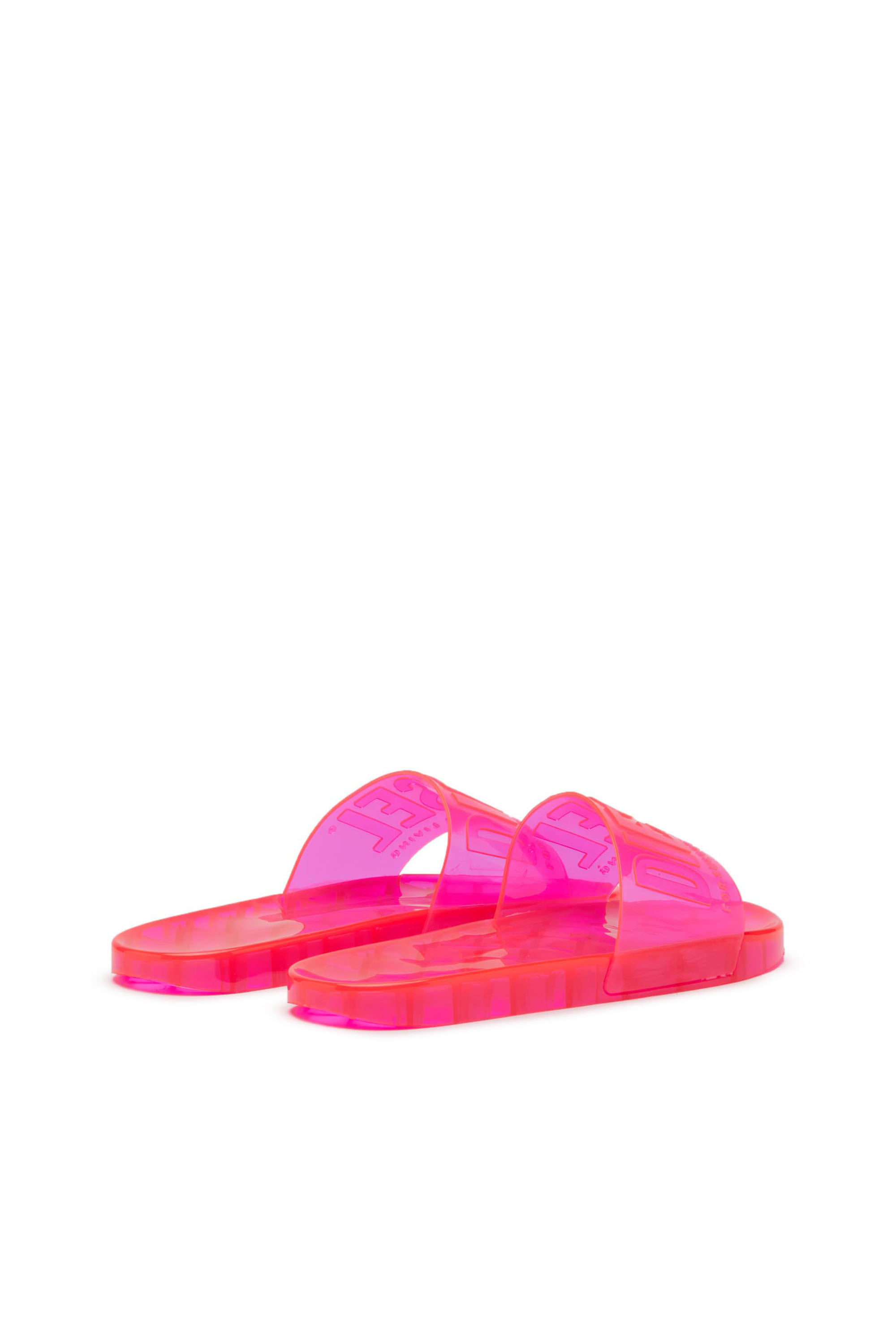 Diesel - SA-KARAIBI GL X, Woman's Sa-Karaibi-Pool slides in clear neon PVC in Pink Fluo - 3