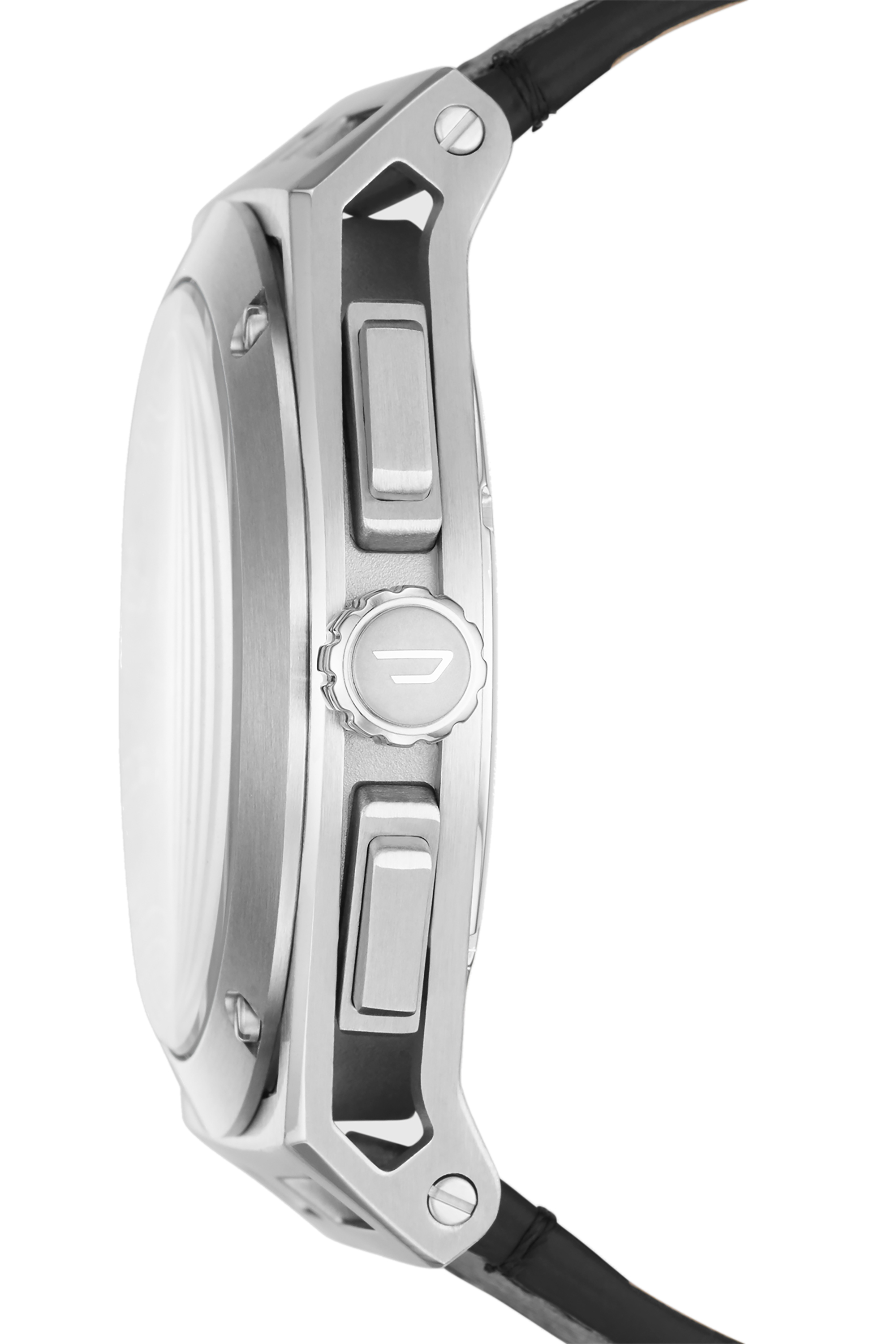 Diesel - DZ4543, Man's Timeframe chronograph black leather watch in Black - 3