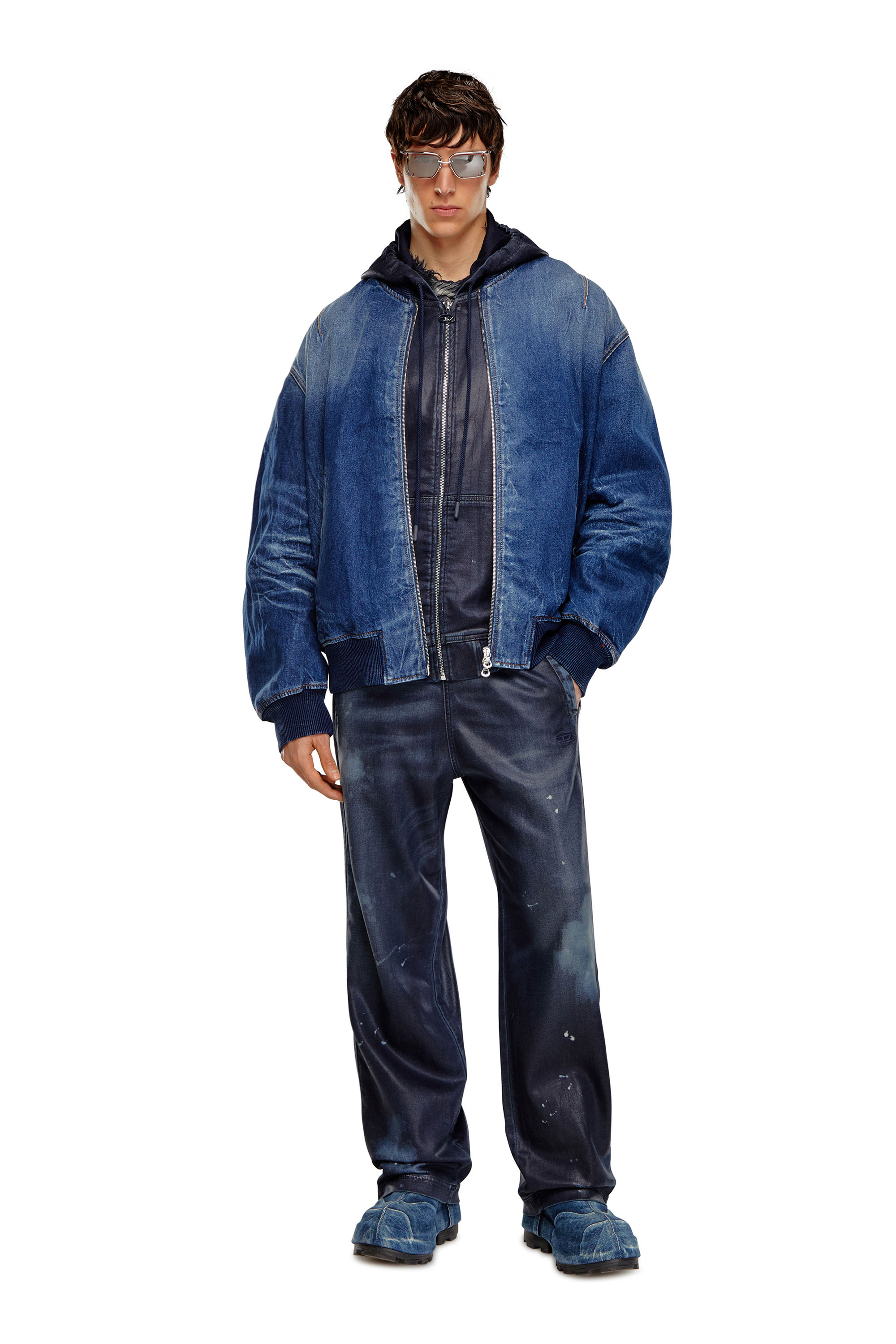 Diesel - Unisex's Relaxed D-Martyans Track Denim 068KU, Dark Blue - 2