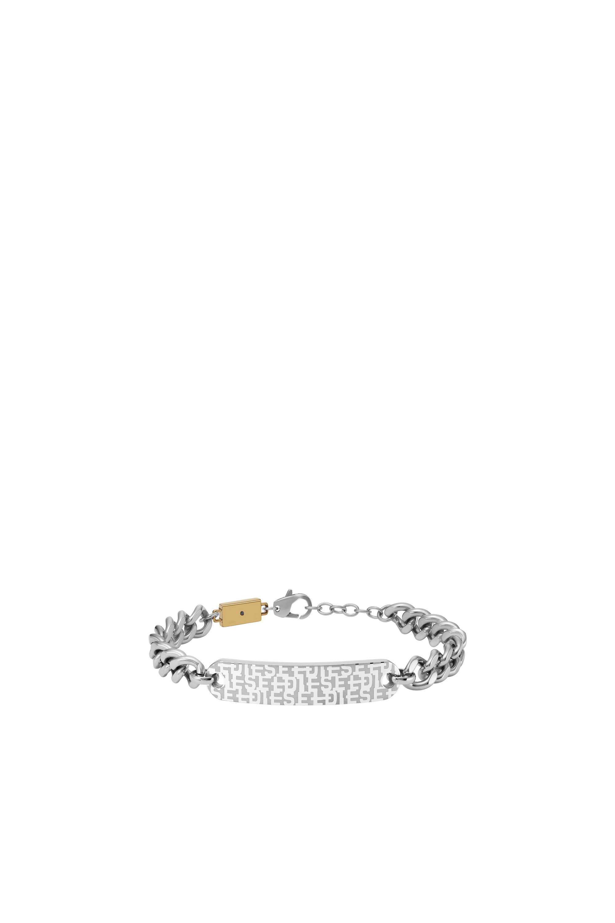 Diesel - DX1429, Unisex's Font Two-Tone ID Chain Bracelet in Silver - 1