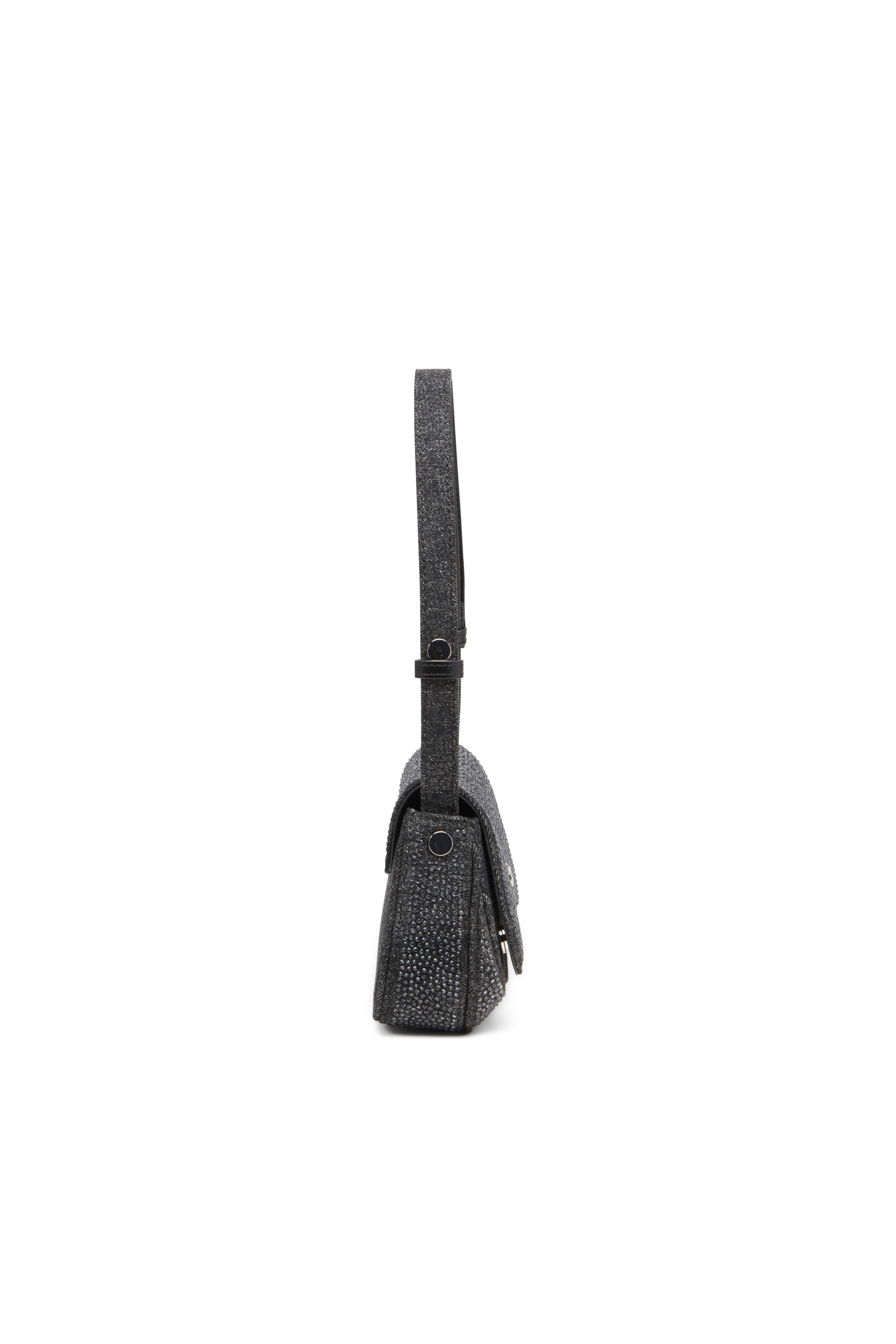 Diesel - PLAY CLUTCH, Woman's Clutch in crystal denim in Black - 3