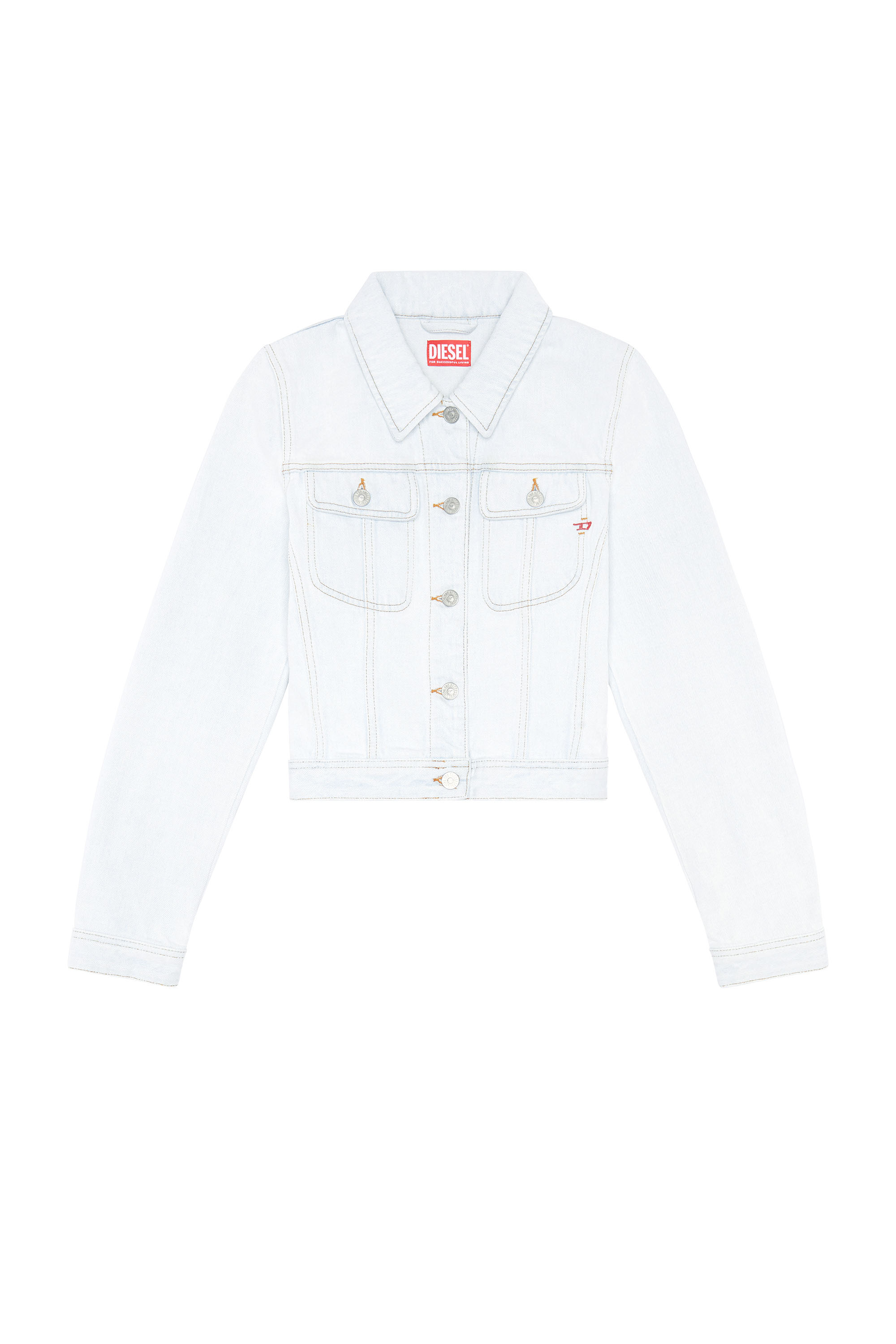 Diesel - DE-SLIMMY TRUCKER JACKET, Woman's Slim-fit trucker jacket in Light Blue - 3