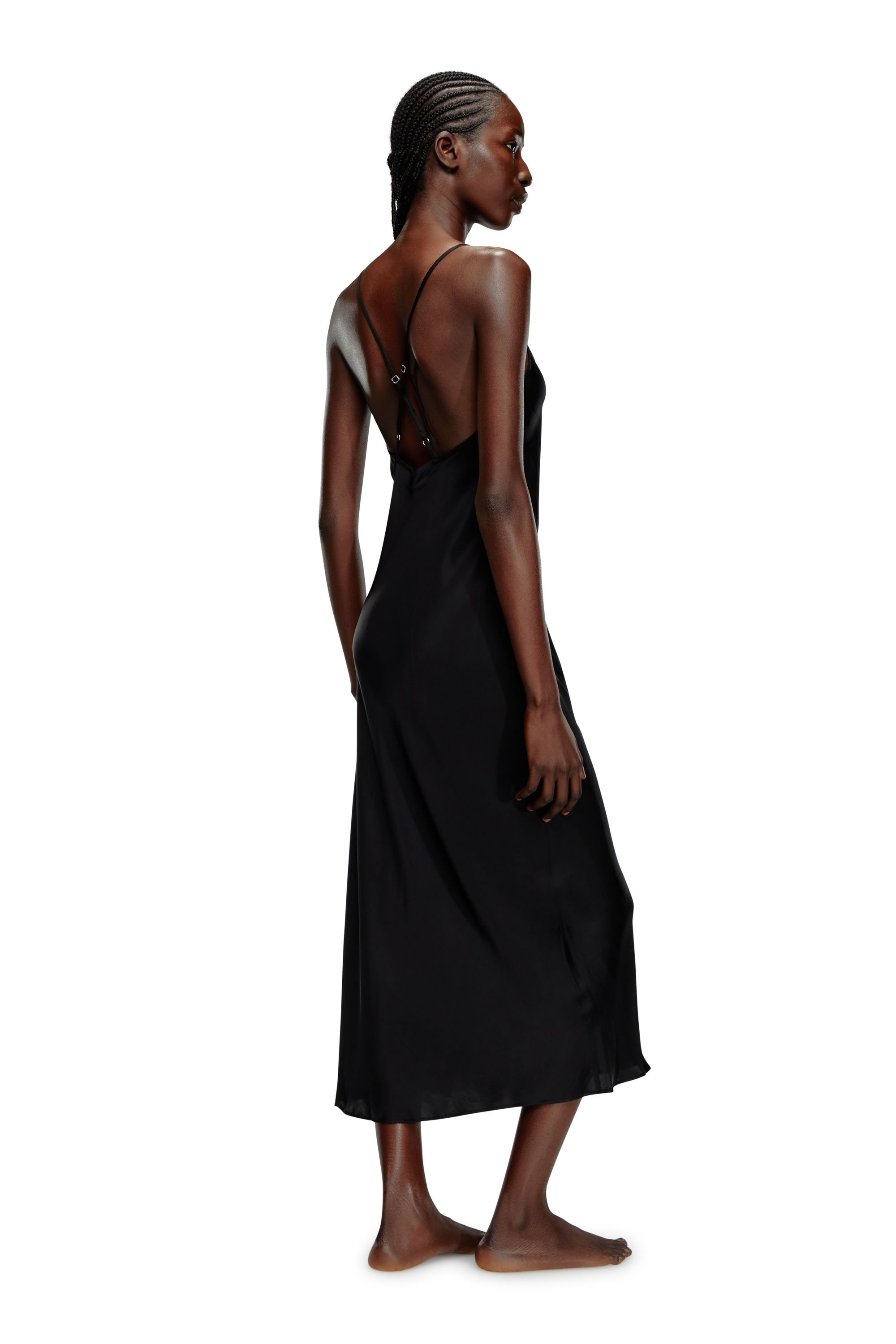 Diesel - UFPT-MAYRA-D-LONG, Woman's Nightdress with metal Oval D in Black - 2