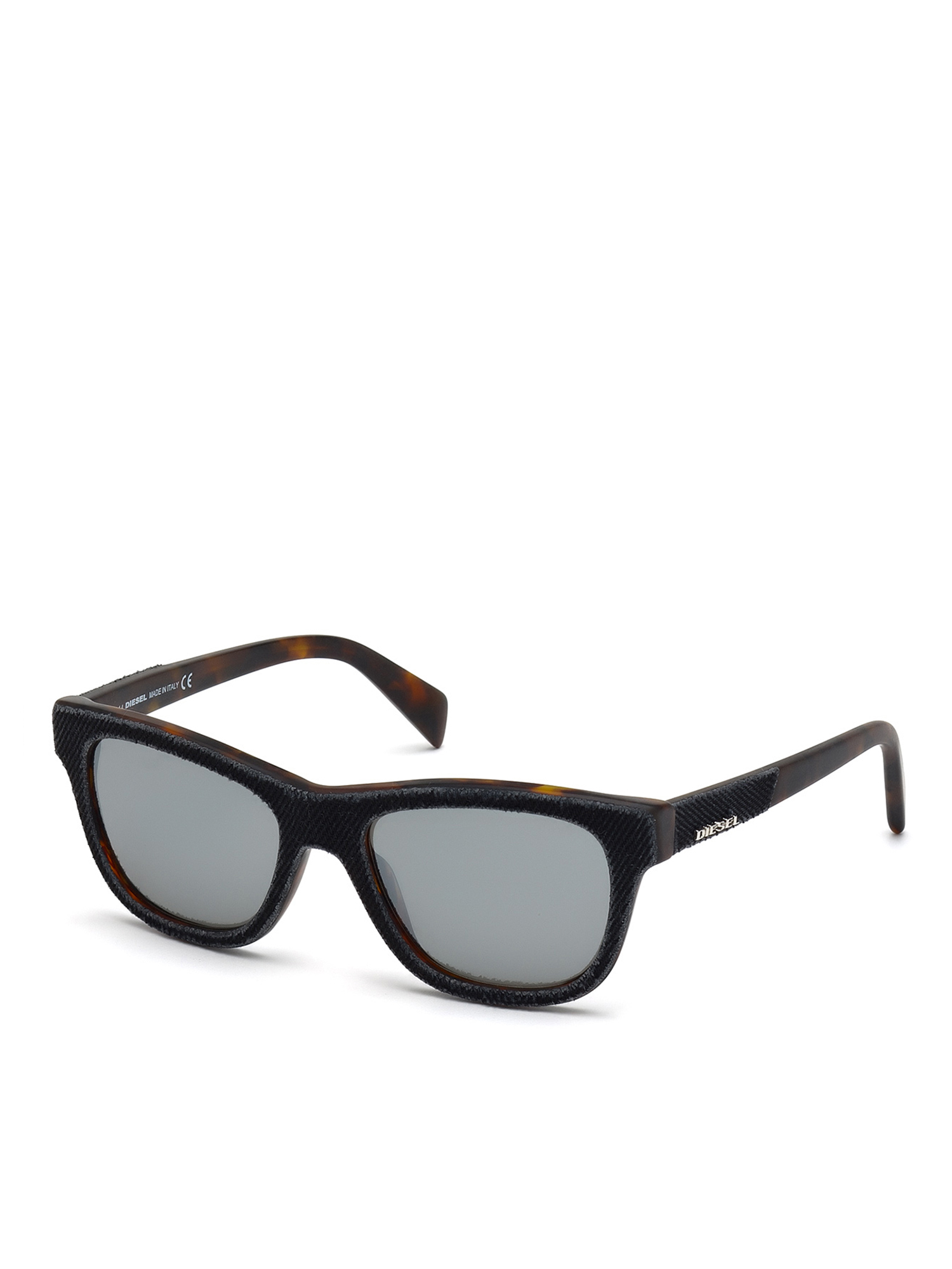 Diesel - DL0111, Unisex's Eyewear with unique denim frame front in Grey - 1