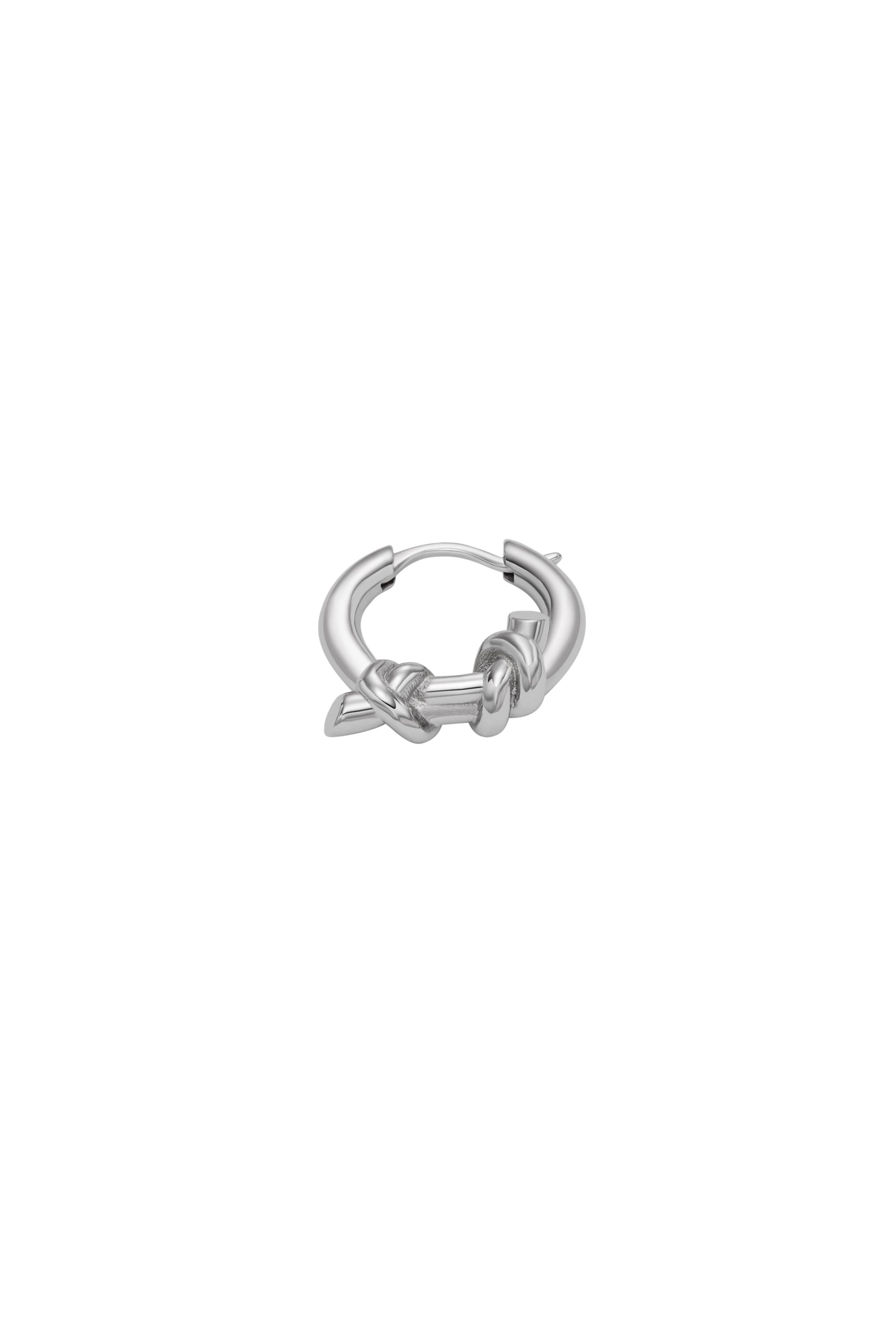 Diesel - DX1447, Unisex's Stainless Steel single hoop knot earring in Silver - 1