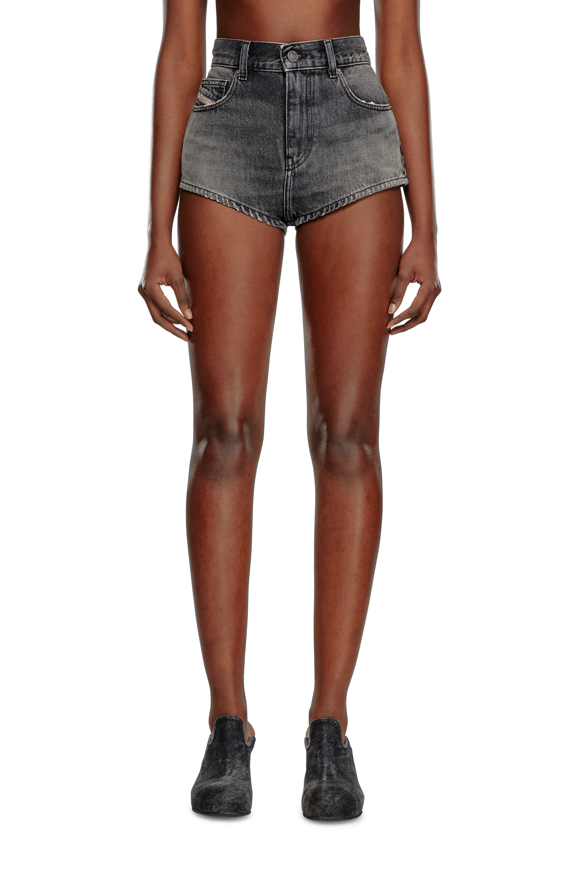 Diesel - DE-LUNAR, Woman's Hotpants in denim in Black - 1