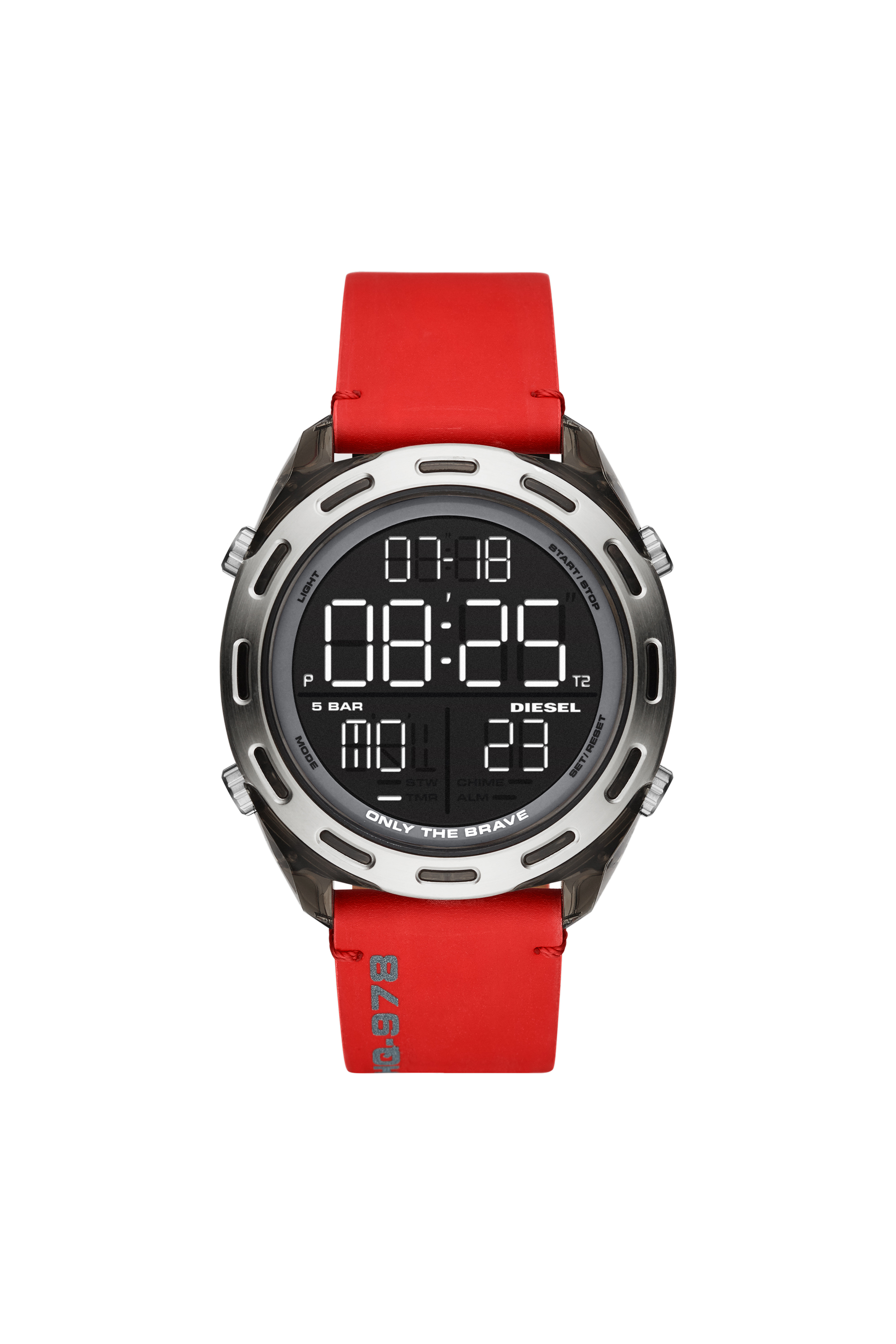 Diesel - DZ1937, Man's Limited-edition Crusher digital orange thermochromic watch in Red - 1