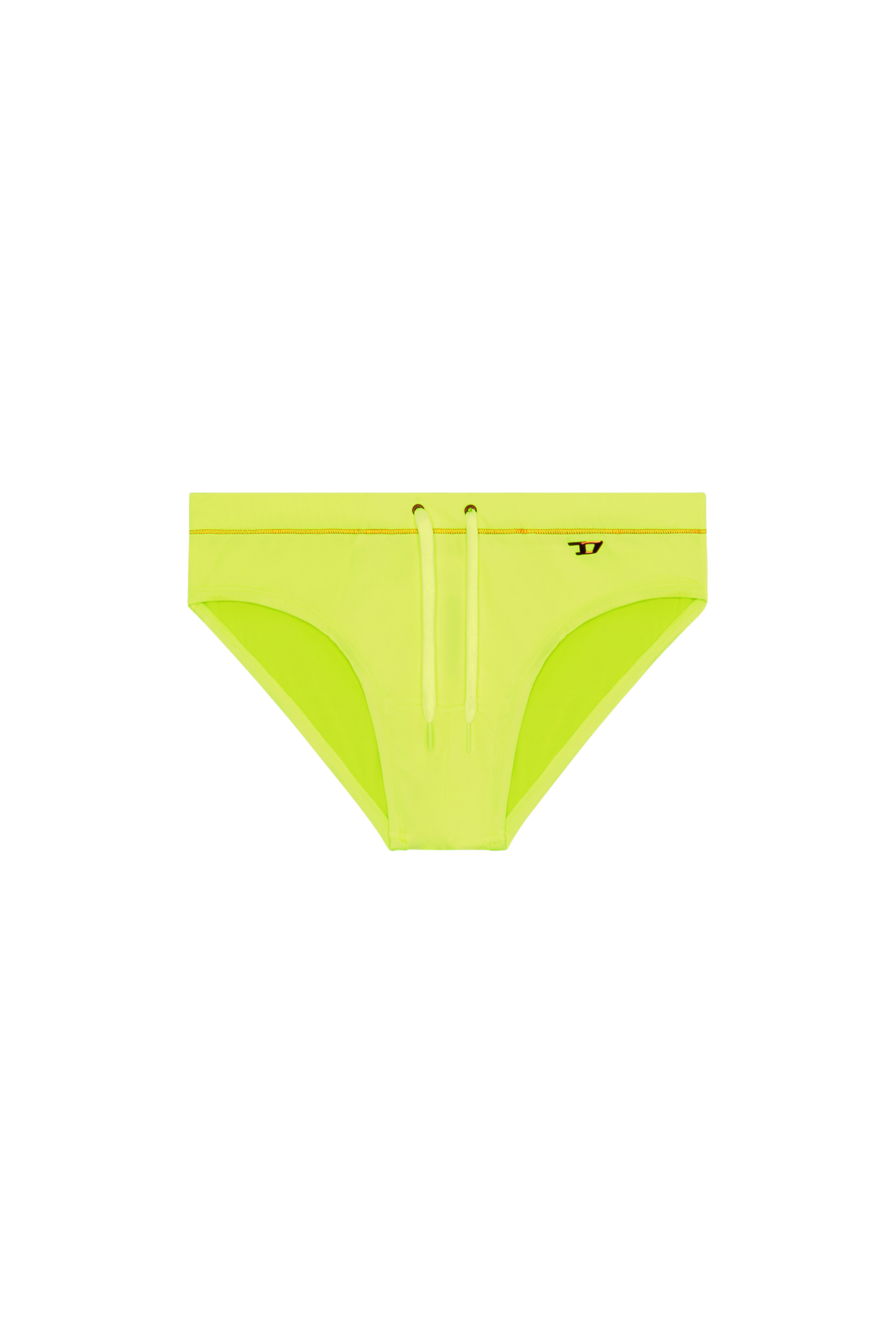 Diesel - BMBR-ALFIE, Man's Neon swim briefs with D logo in Yellow Fluo - 4