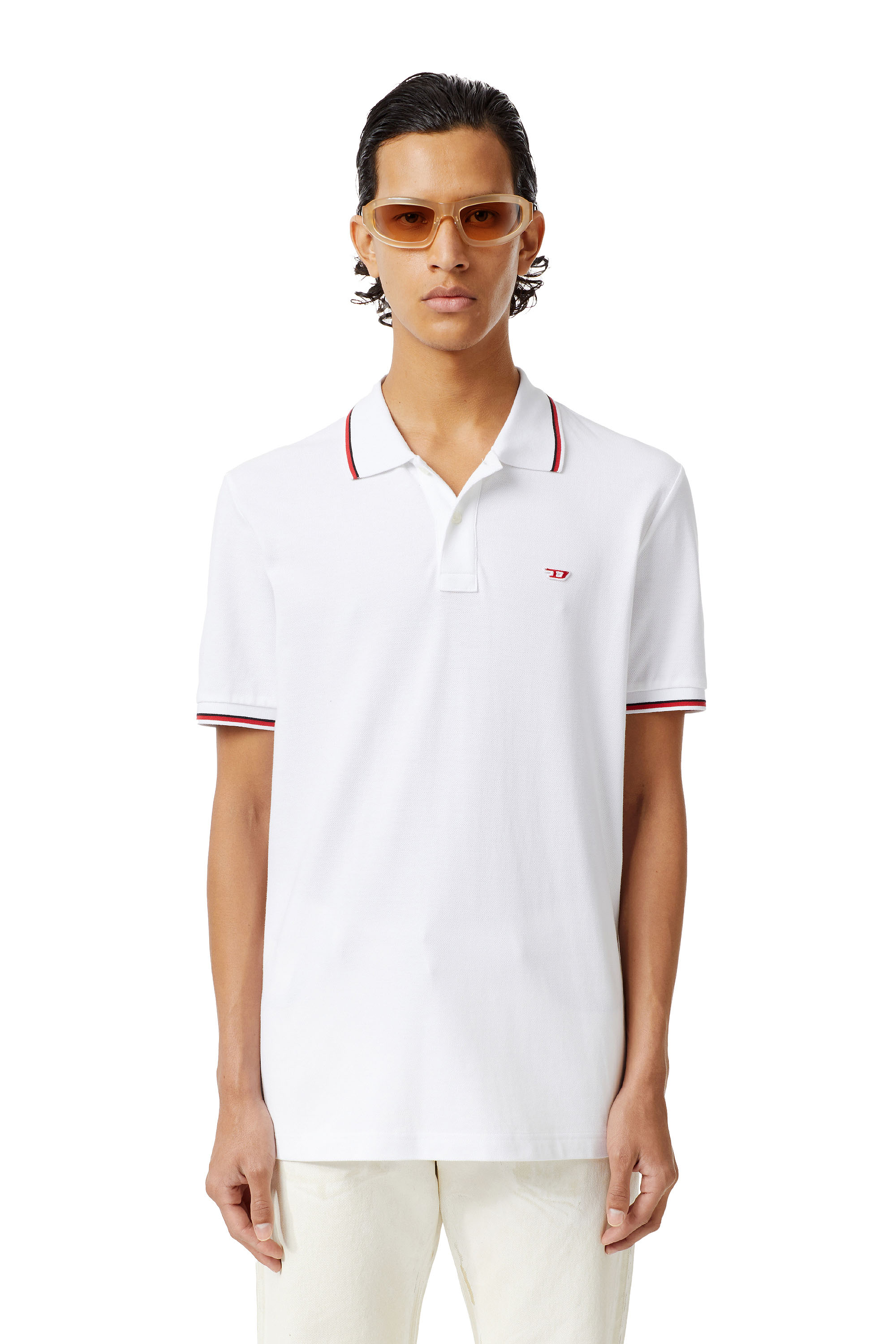 Diesel - T-SMITH-D, Man's Polo shirt with D logo in White - 1