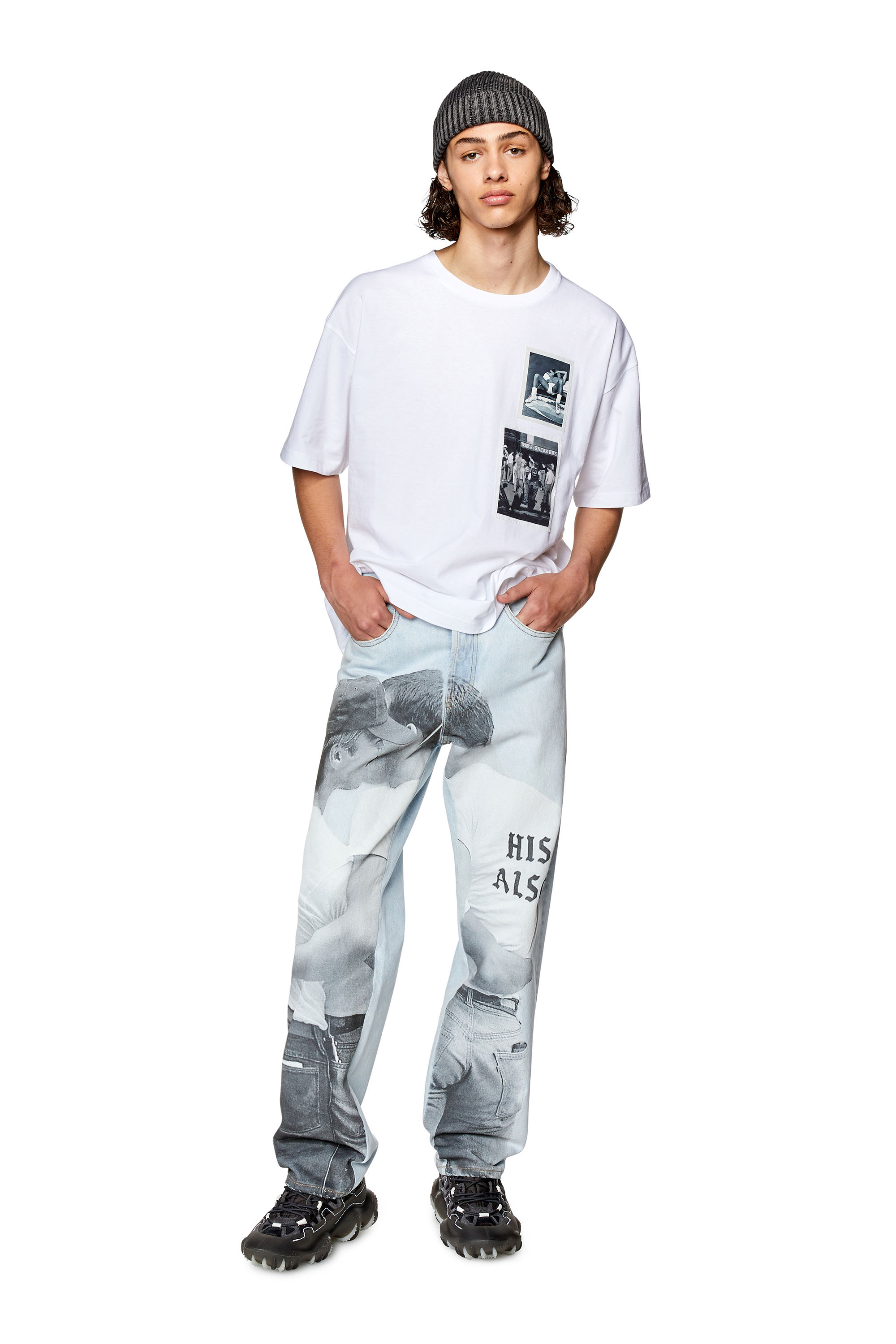 Diesel - PR-T-NLABEL-23B, Unisex's Boxy T-shirt with prints and patches in White - 2