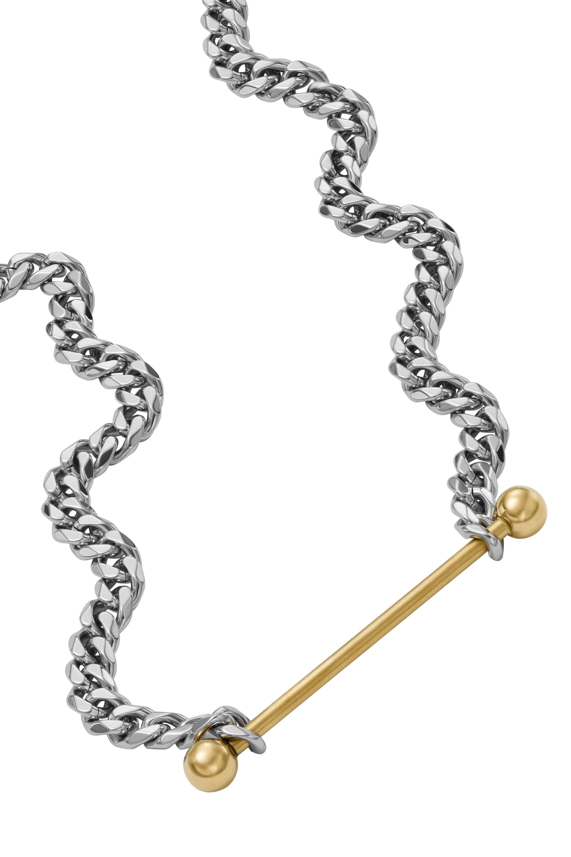 Diesel - DX1409, Unisex's Two-Tone Stainless Steel Chain Necklace in Silver - 1