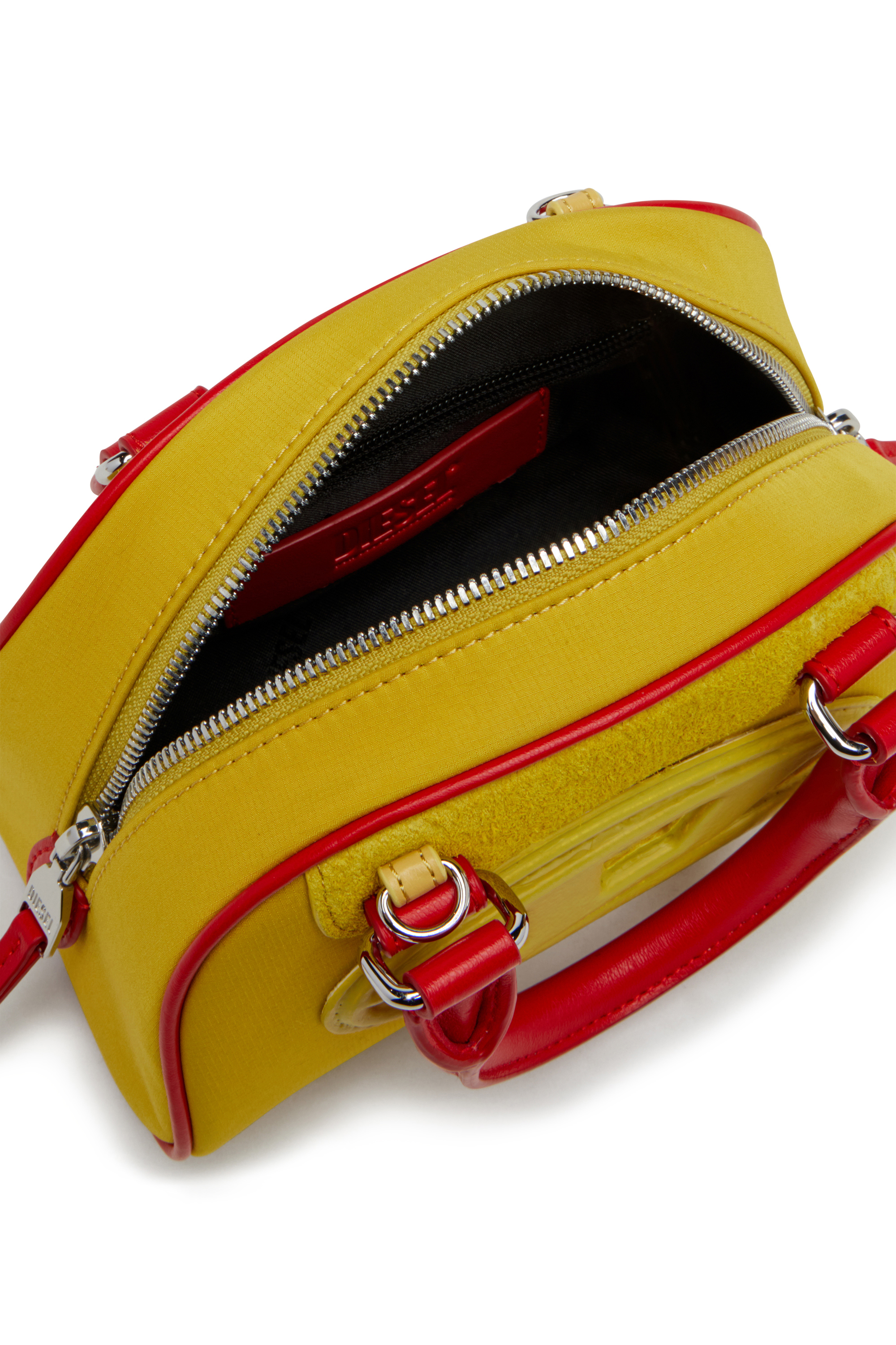 Diesel - 1DR DOME CROSSBODY, Woman's Colour-block mini bowling bag in Yellow - 4