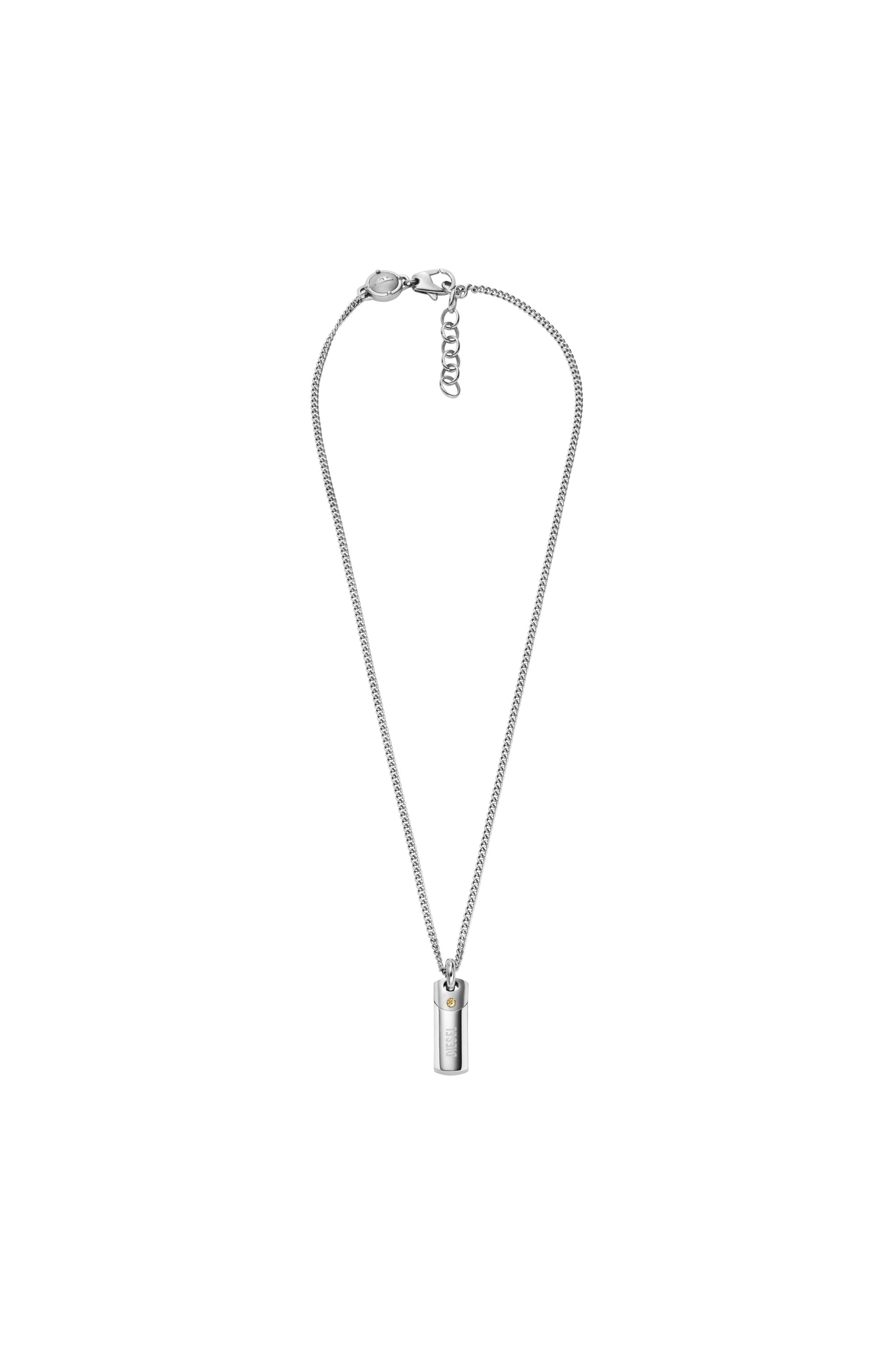Diesel - DX1116, Man's Steel dog tag pendant necklace in Silver - 1