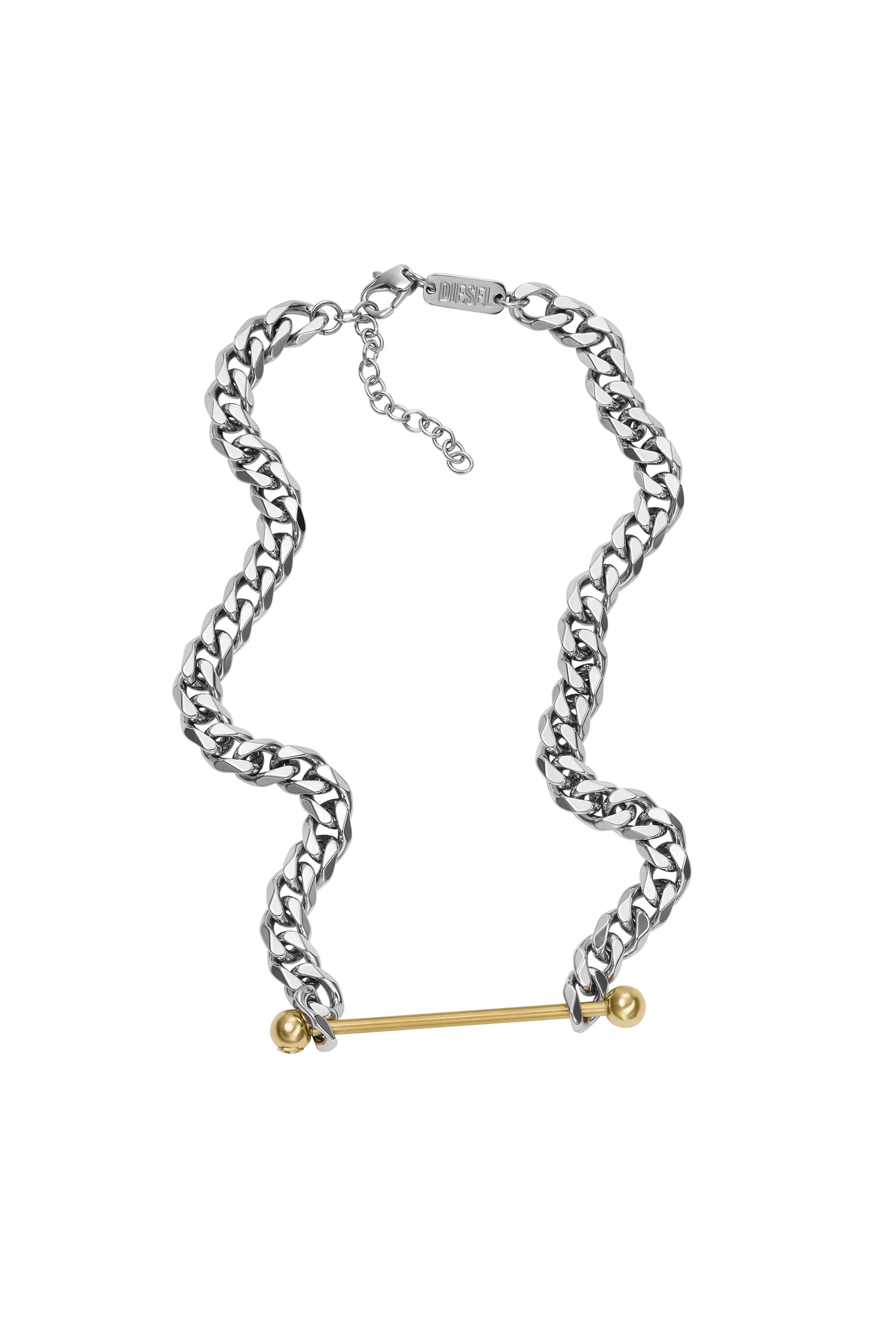 Diesel - DX1408, Unisex's Two-Tone Stainless Steel Chain Necklace in Silver - 2