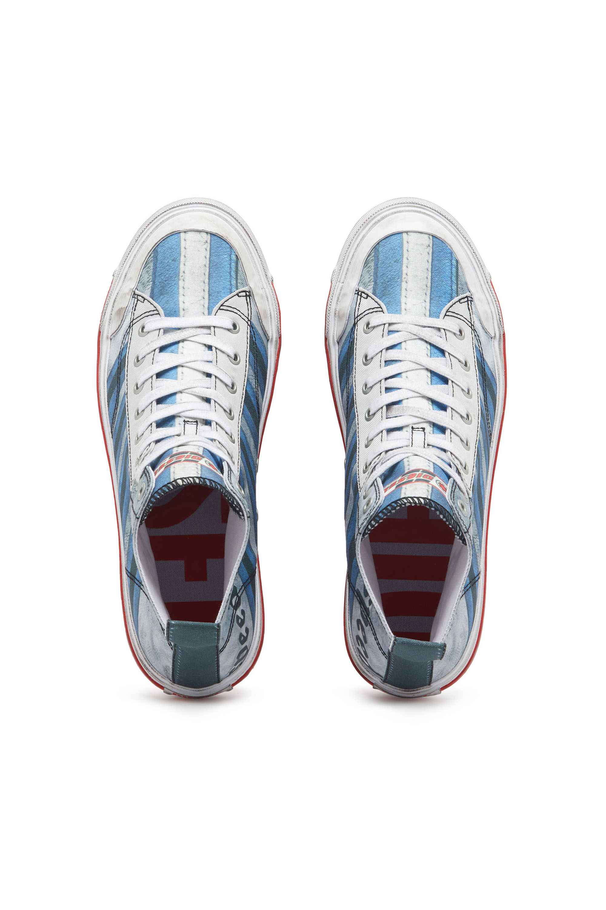 Diesel - S-ATHOS MID, Man's S-Athos Mid - High-top sneaker with all-over print in Light Blue - 4