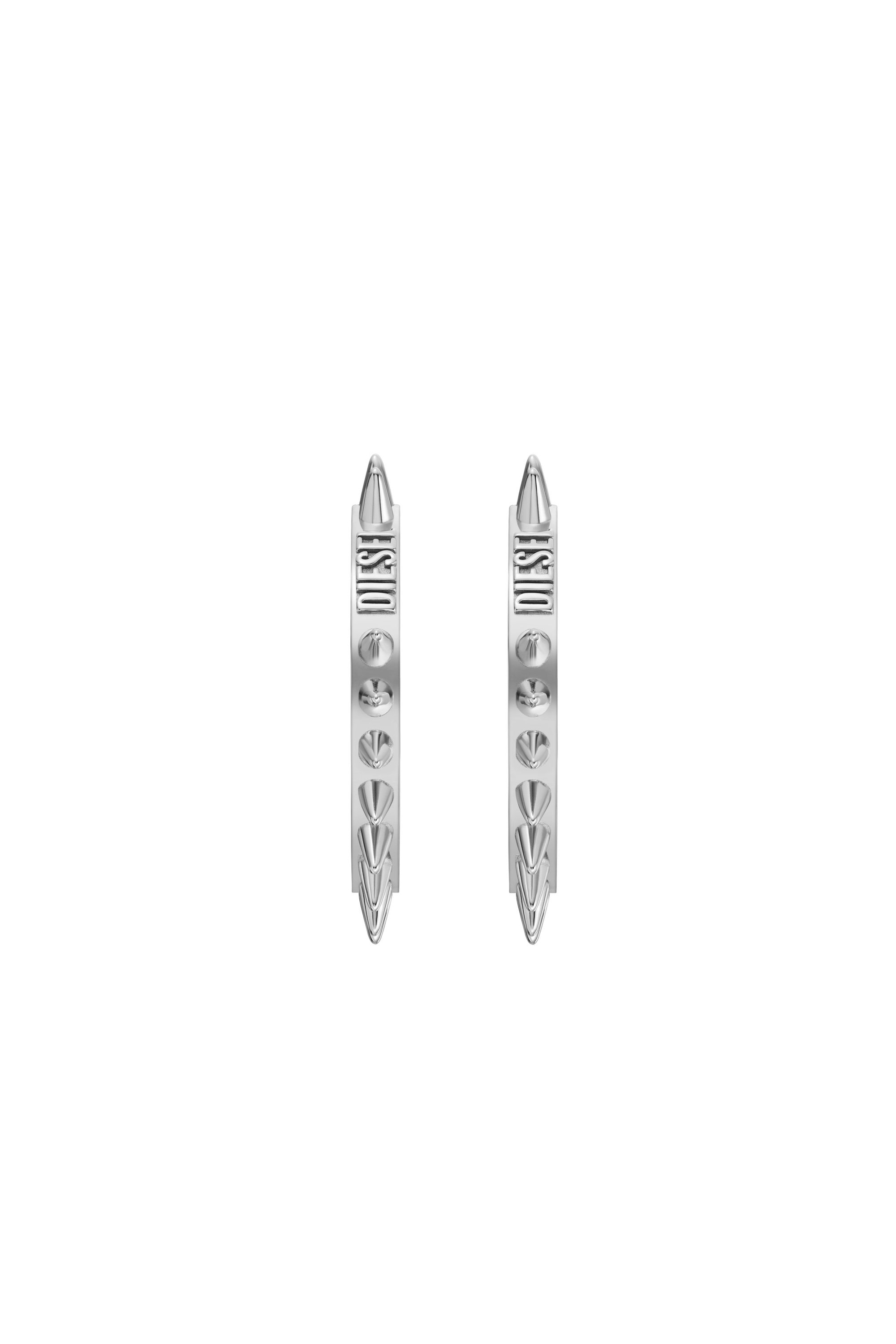 Diesel - DX1451, Unisex's Stainless Steel Hoop Earrings in Silver - 2