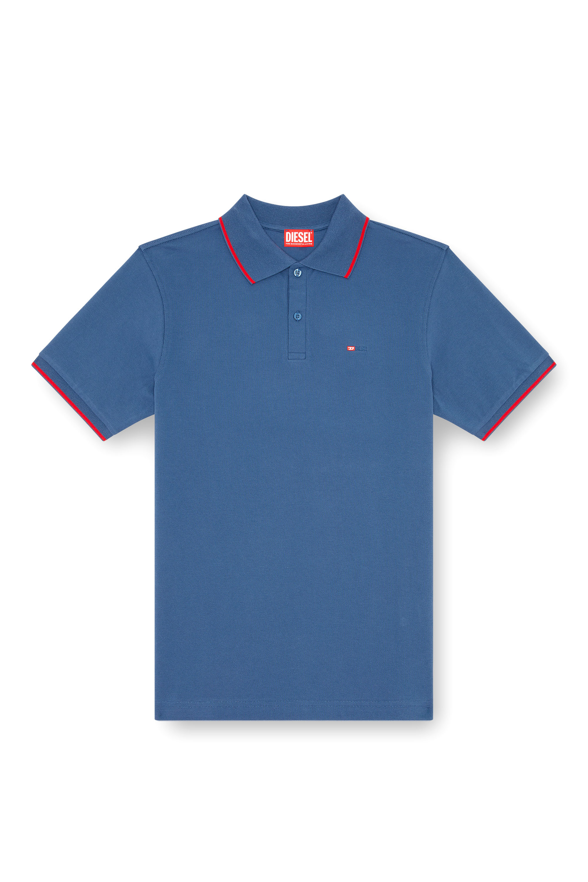 Diesel - T-FERRY-MICRODIV, Man's Polo shirt with micro Diesel embroidery in Blue - 3