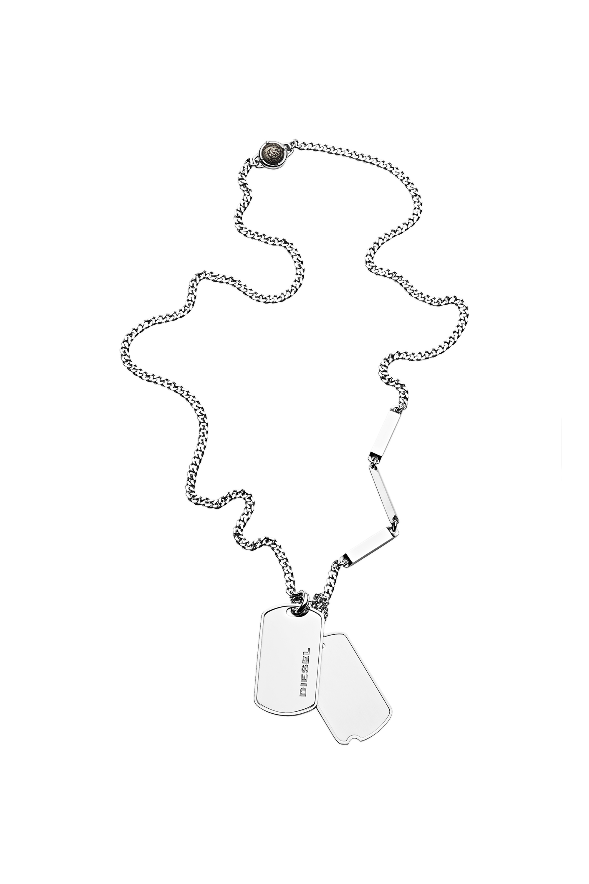 Diesel - DX1173, Man's Stainless Steel Double Dog Tag Necklace in Silver - 2