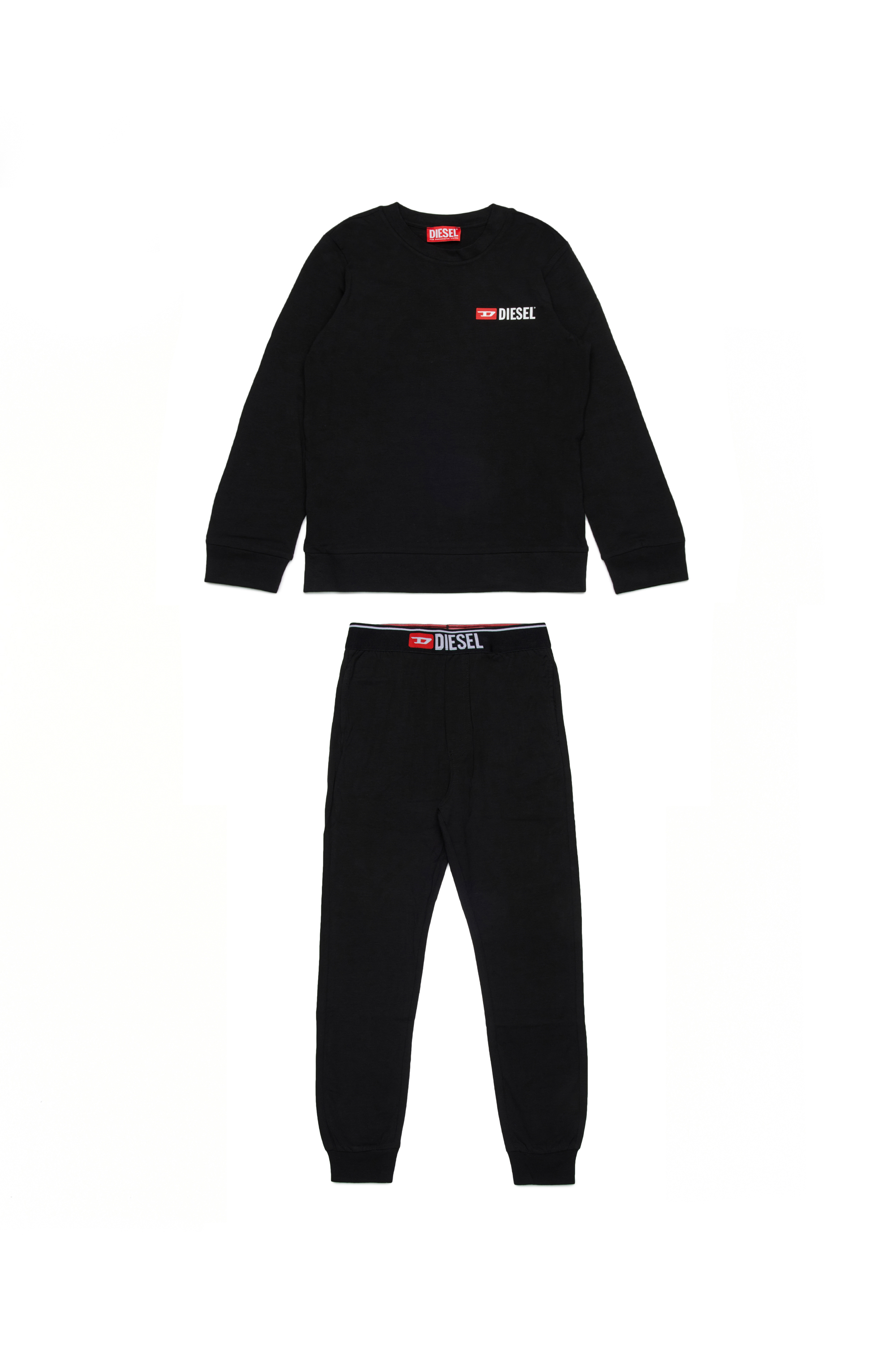 Diesel - UNPELIO, Man's Pyjama set with logo in Black - 1