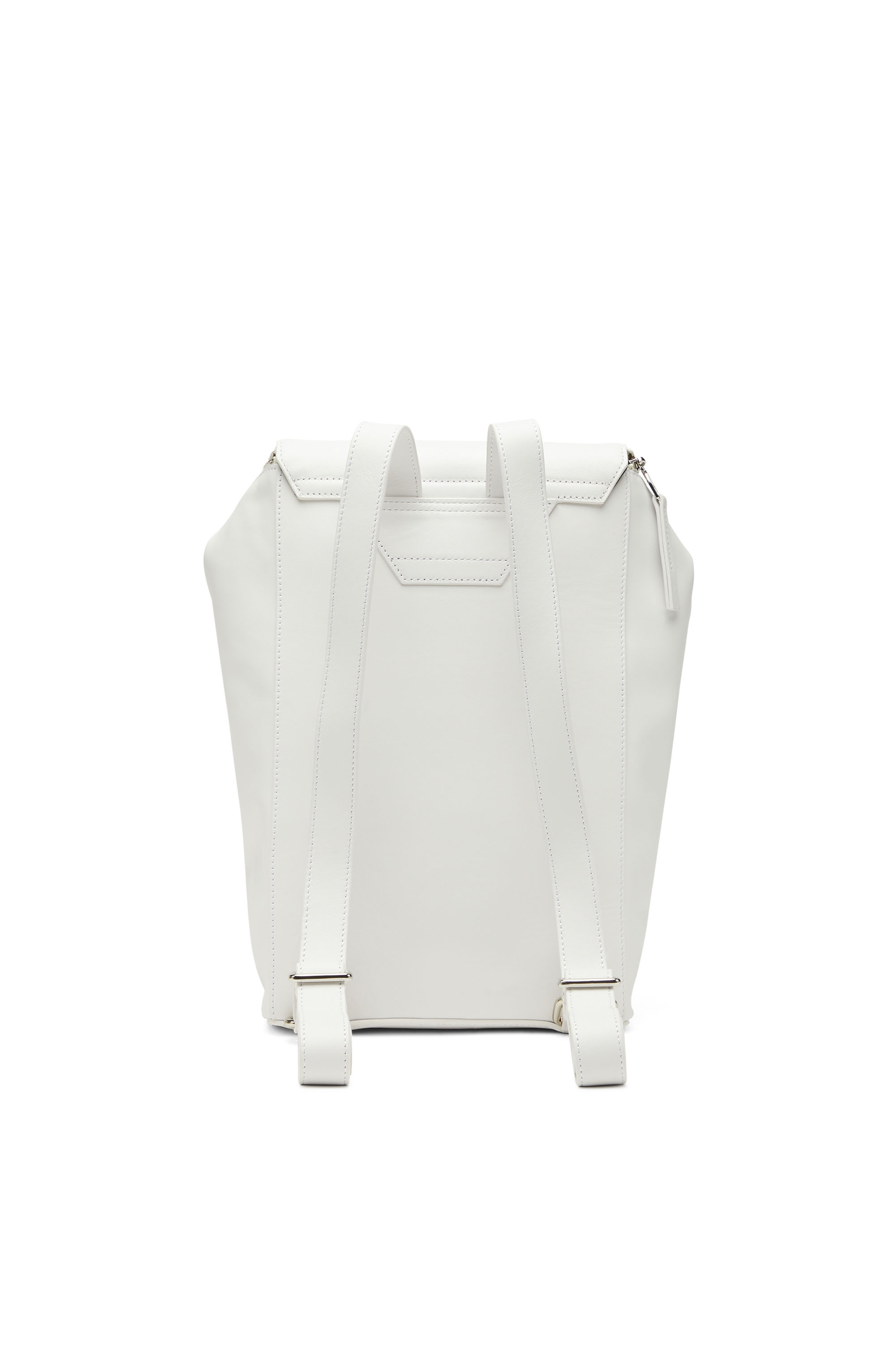 Diesel - 1DR-BACKPACK, Woman's 1DR-Backpack - Leather backpack with logo plaque in White - 2