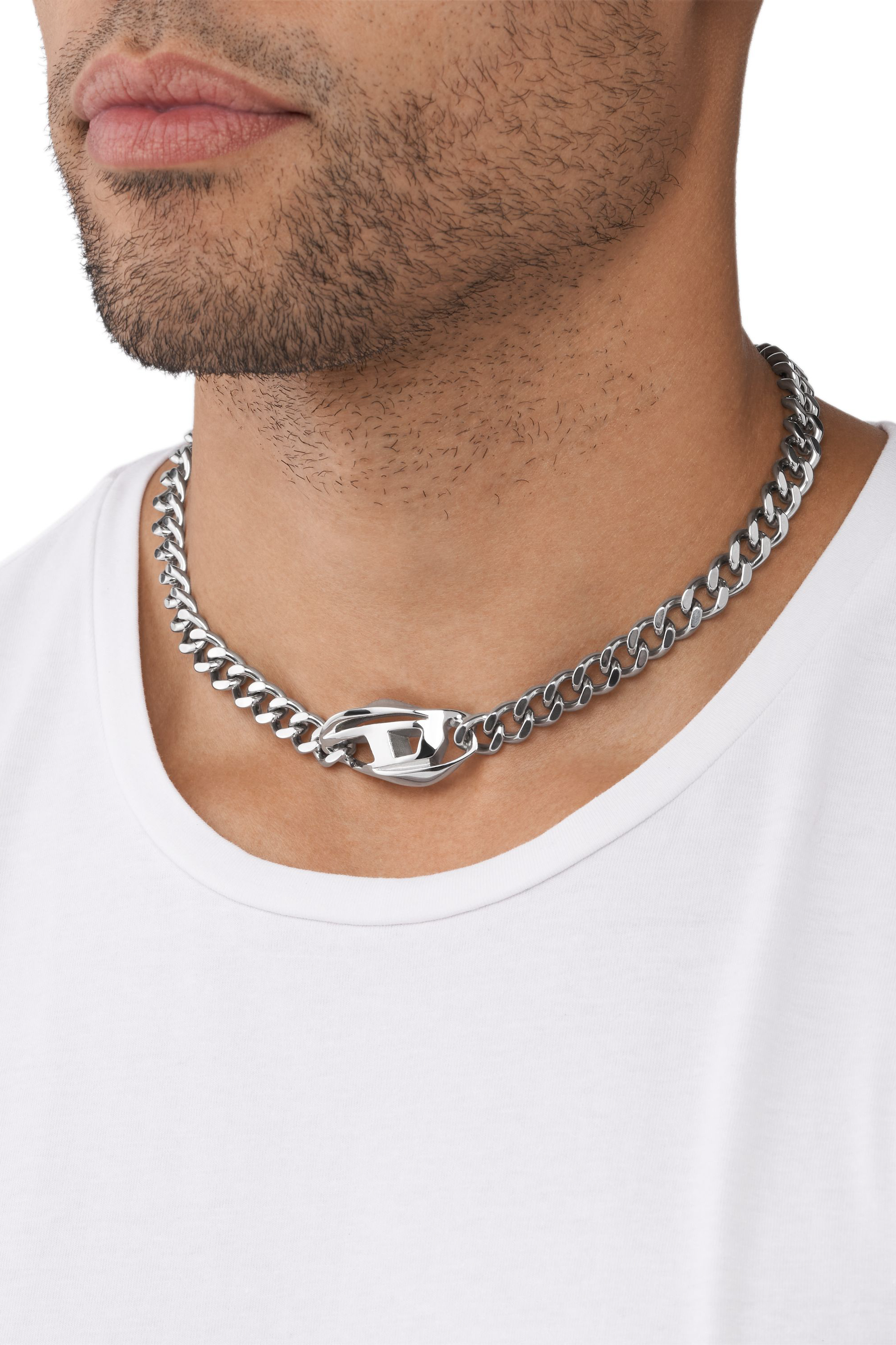 Diesel - DX1412, Unisex's Stainless Steel Chain Necklace in Silver - 3